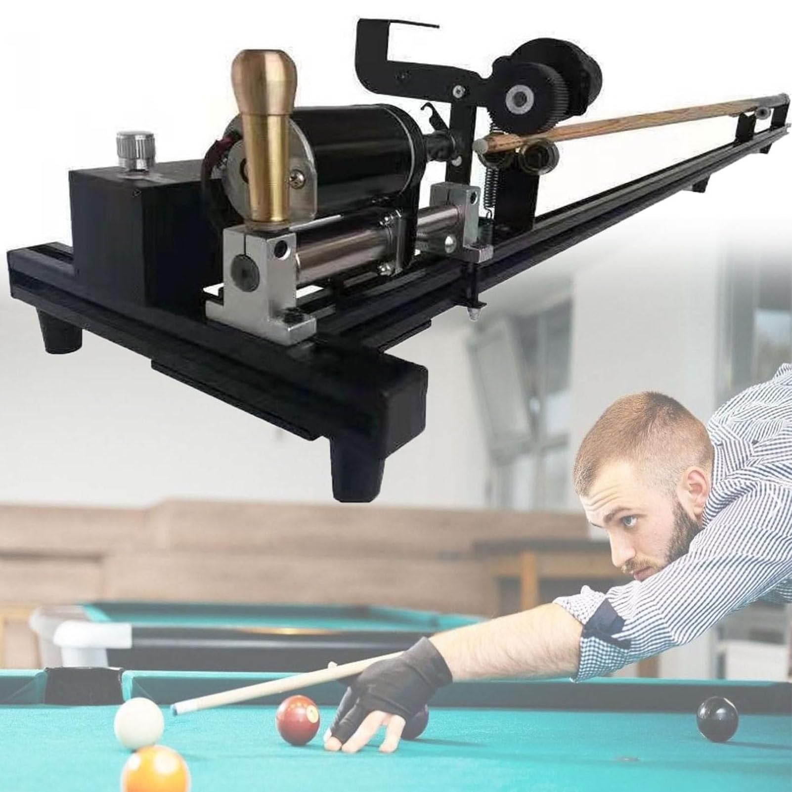 JXYQ Snooker Cue Repair Kit, 7-in-1 Billiard Cue Repair Machine for Straightening, Grinding, and Polishing - Essential Pool Cue Maintenance Tools