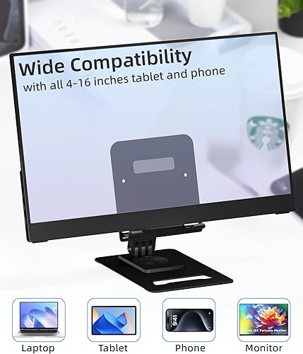 Miniatura 2 de Ingnok Soporte ajustable para tableta, soporte para monitor portátil compatible con monitor portátil, tableta, teléfono, iPad, Surface Pro, Kindle