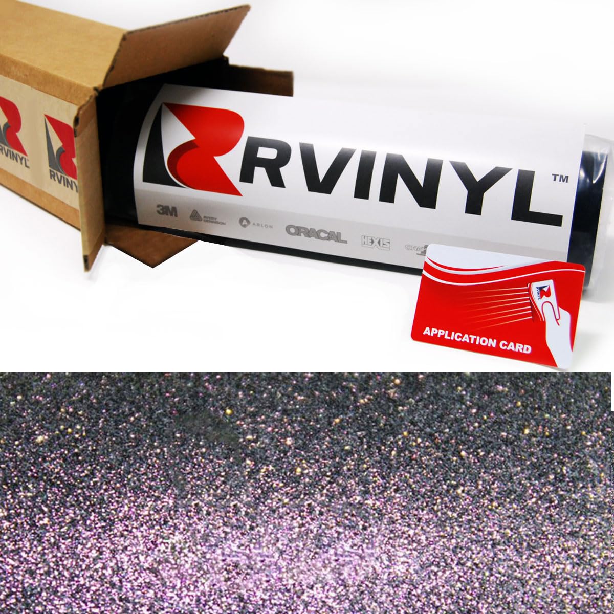 Rwraps Chameleon Vinyl Car Wrap Film in Purple Sparkle - 5ft x 1ft - Vehicle Sheet Roll with Adhesive Back and Air Release Technology