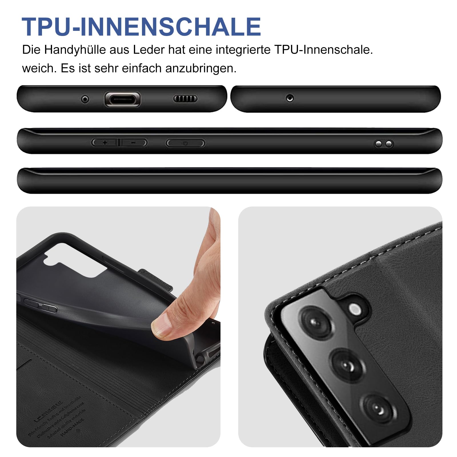 NEW'C Cover per Samsung Galaxy S21 FE 5G Gel TPU in silicone ultra trasparente e 2 × vetro