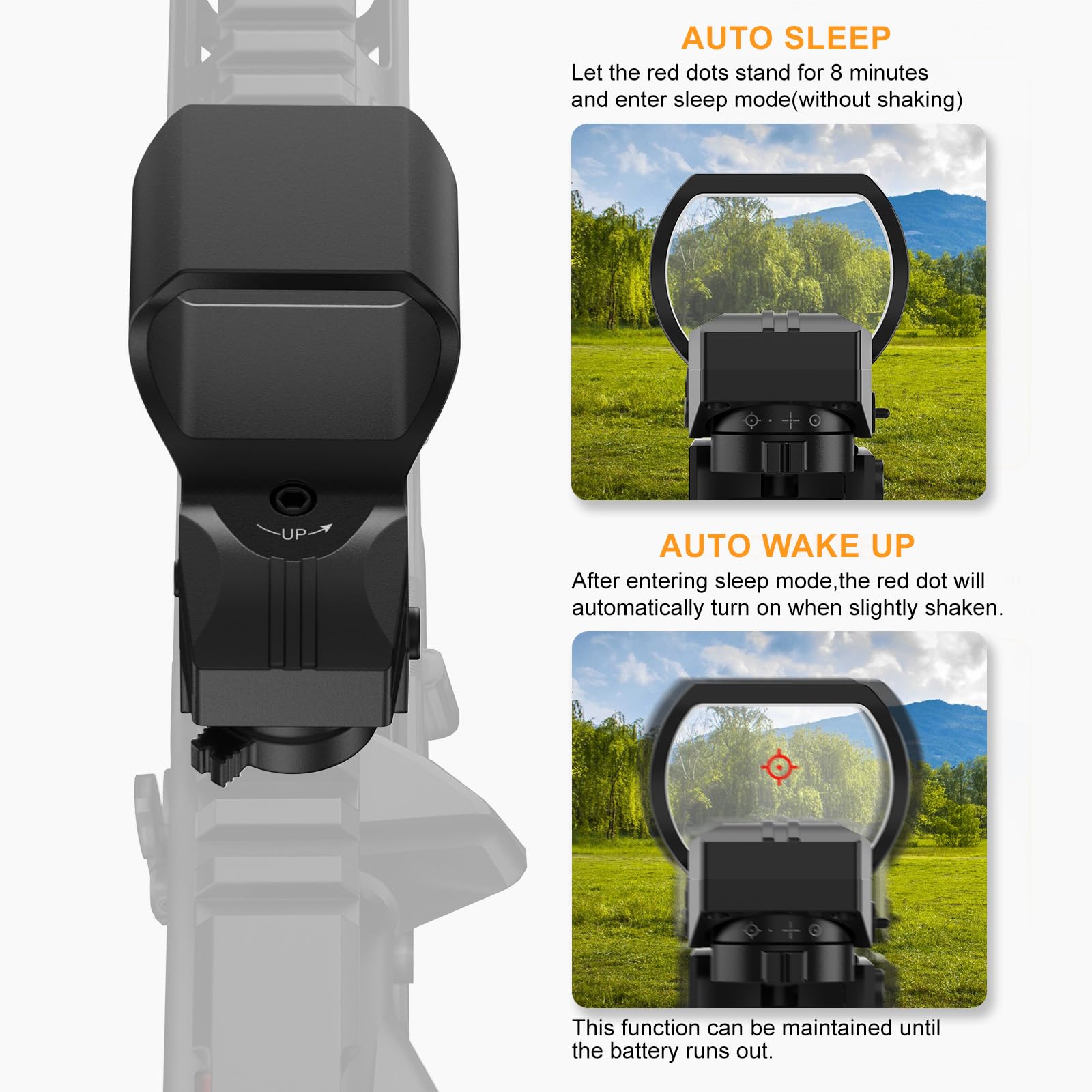 Feyachi RS-31 Visée Point Rouge, Viser Airsoft Rechargeable, Lunette de visée avec 4 réticules et 6 réglages de luminosité pour la Chasse, Le Softair et Le Pistolet