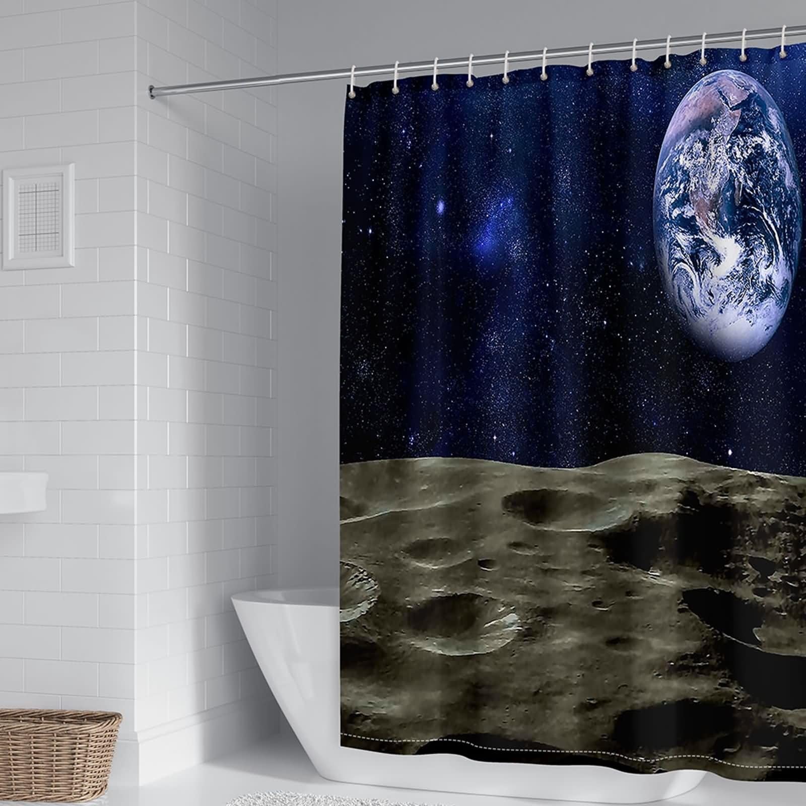 Rideau de douche anti-projections de 300x200cm KnSam en polyester avec anneaux pour grand bain