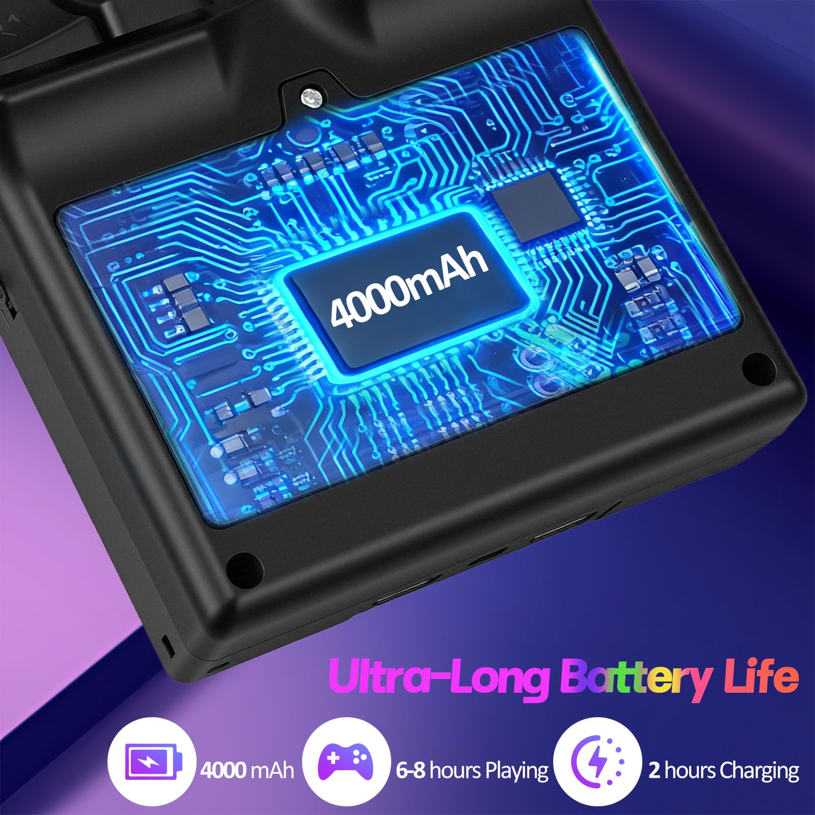 XF40V Retro Handheld Game Console, Retro Gaming Console 4.0'' IPS Screen Linux System Built-in 64G TF Card, Open Source Linux System, Preloaded 20000+ Classic Games, Portable Video Gaming (Black-64G)