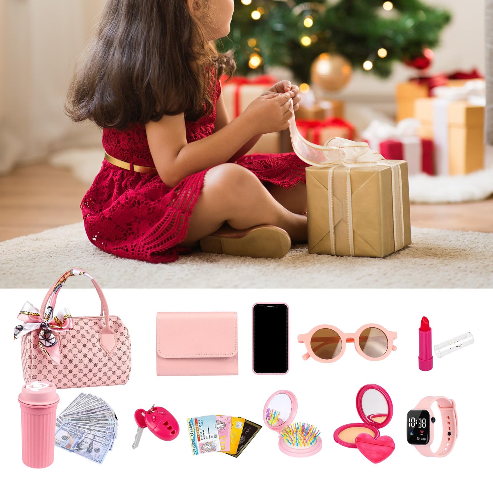 Ensemble de Sac à Main pour , Jeu de rôle, Jouet pour Tout-Petits, Jouet de Princesse pour Petites Filles