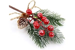 Add Cheer to Your Christmas Decor with KLEWEE 10-Piece Christmas Berry and Pine Branch Sprays