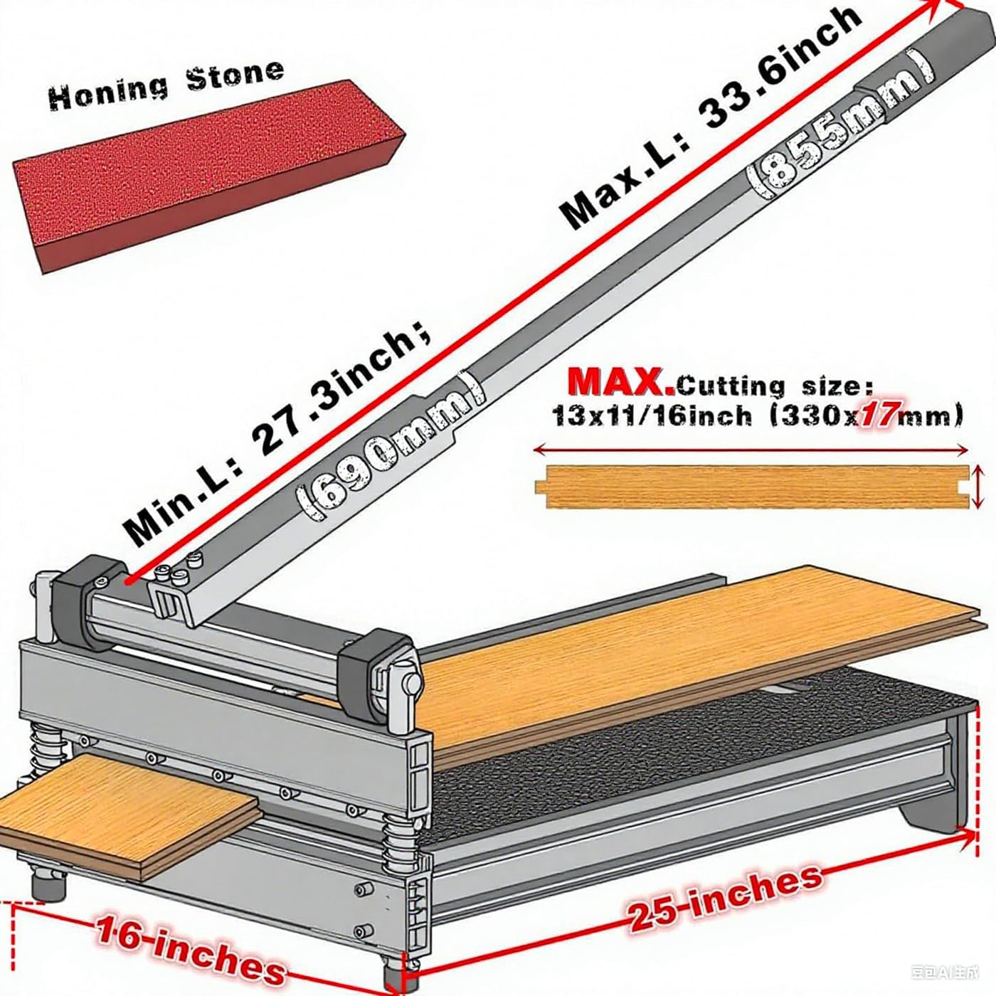 13" Pro Heavy Duty Laminate | Vinyl Floor Cutter, Full Cut 13" Engineer wood, All Vinyl Plank Types, Laminate 17mm thickness; Superstrong| Top Quality| Best Tool