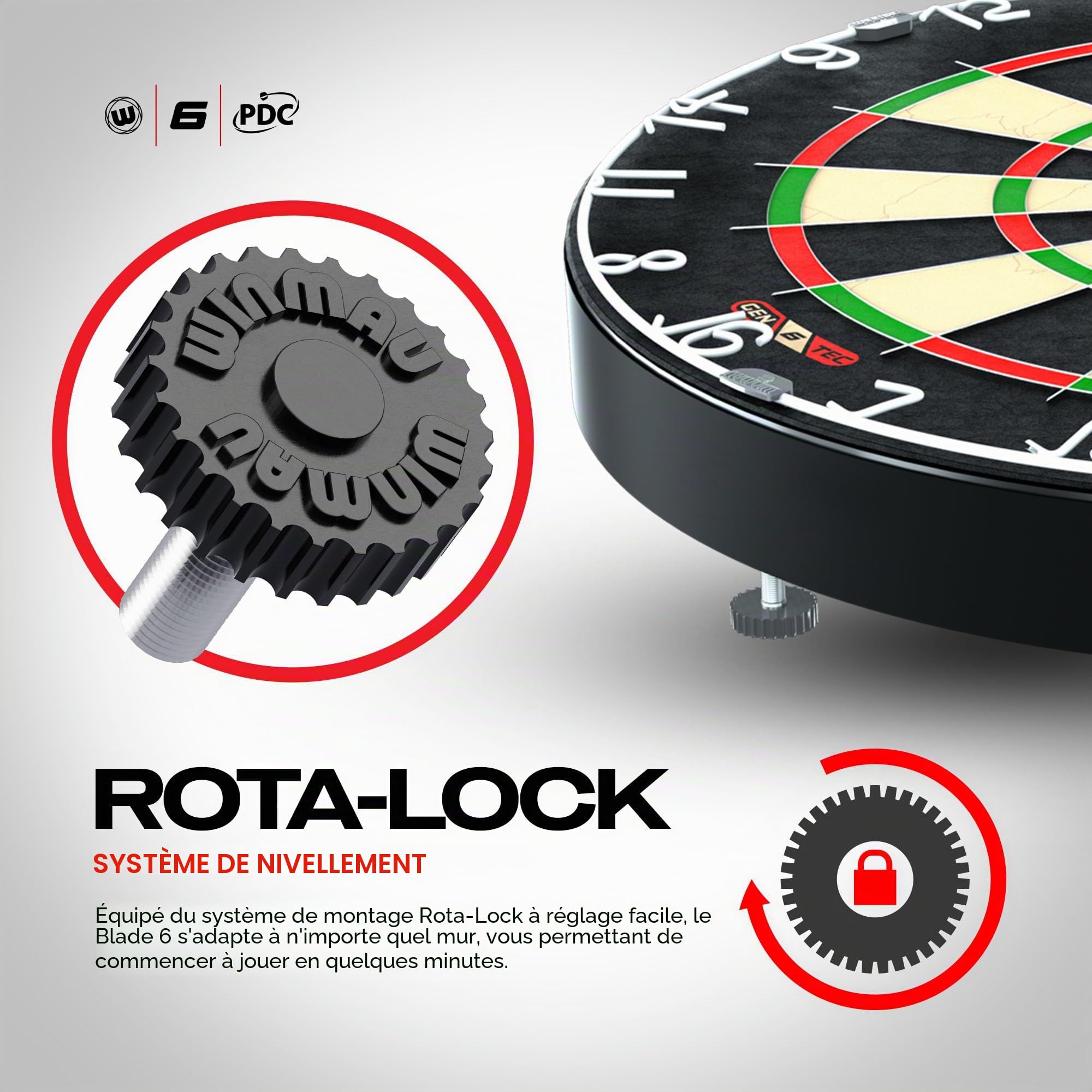 WINMAU Blade Serie – Cible de fléchettes steeldart Professionnelle série Blade – Cible steeldart Professionnelle homologuée Tournoi PDC – Blade X | 360 | Blade 6