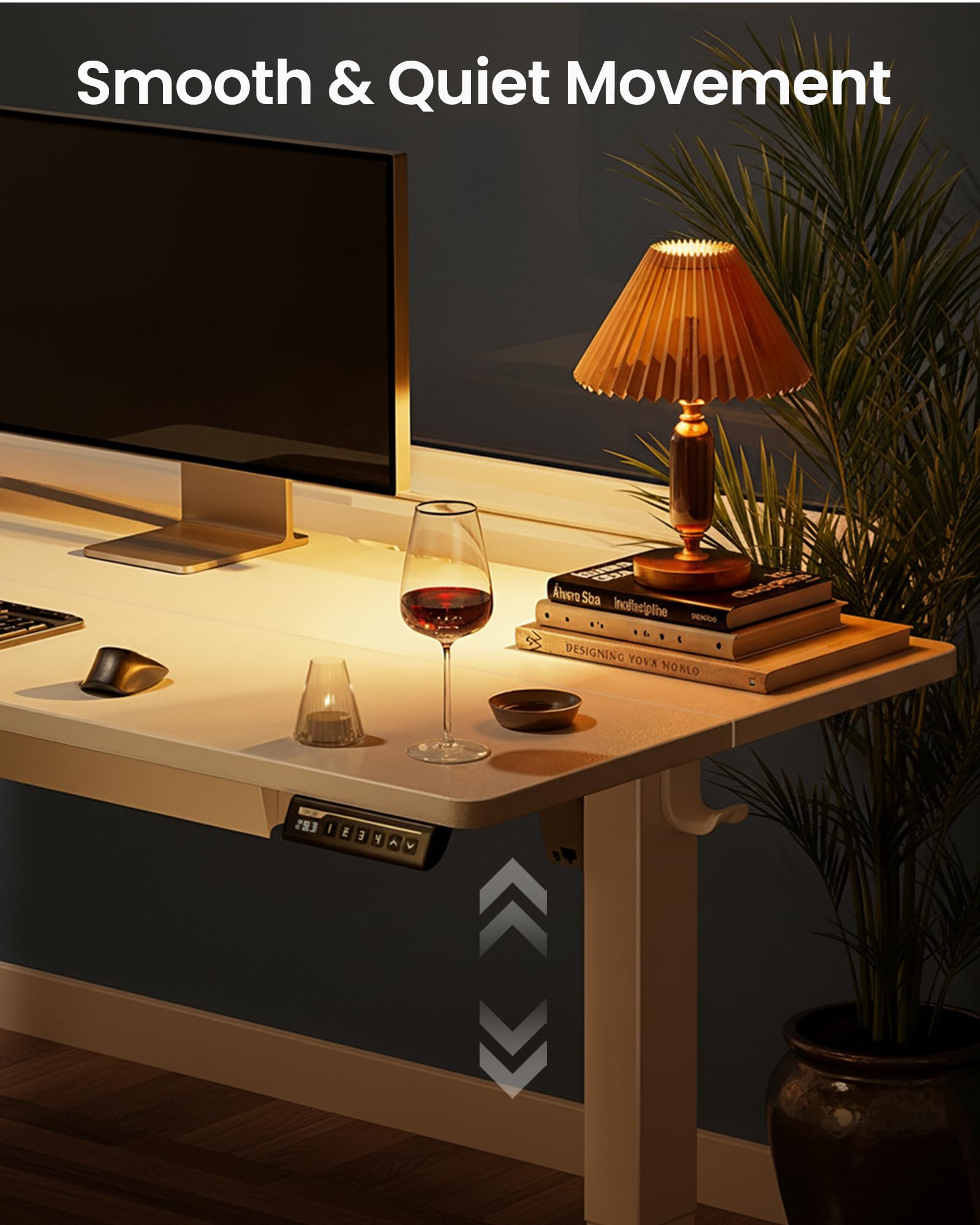 ErGear 44 inch Electric Standing Desk with Drawers Adjustable Height with Storgear 4 Memory Height Settings Sit Stand — view 7