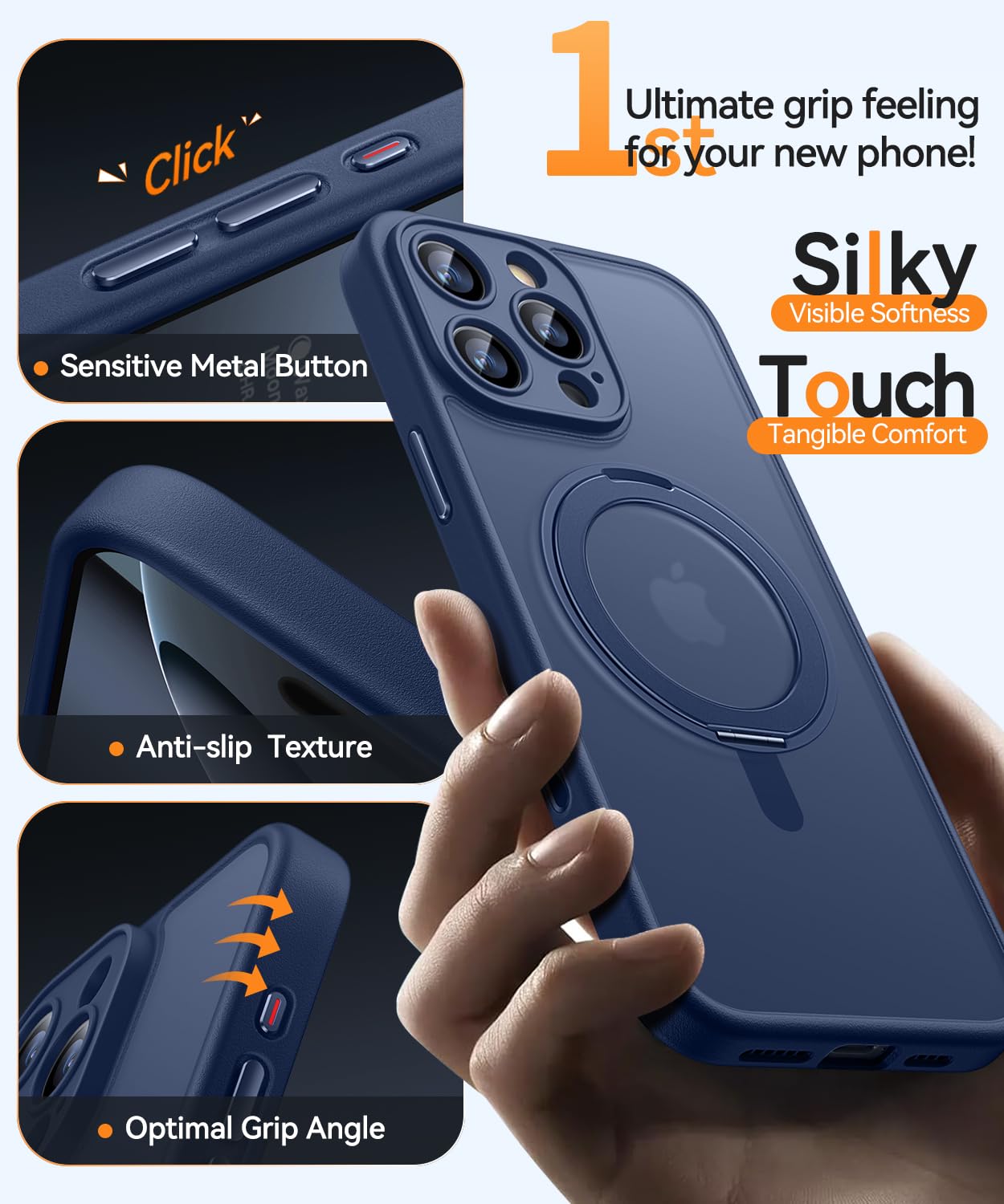 iPhoneアクセサリー shanbin CANSHN 360° Spin Magnetic Stand for iPhone 16 Pro Case with Camera