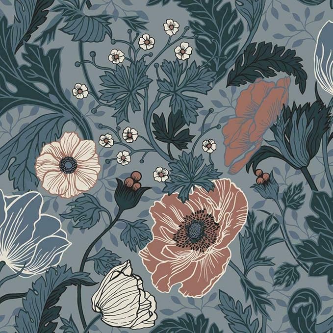 Apelviken Anemone Floral Vines Blue Blush Galerie Wallpaper Amazon Com
