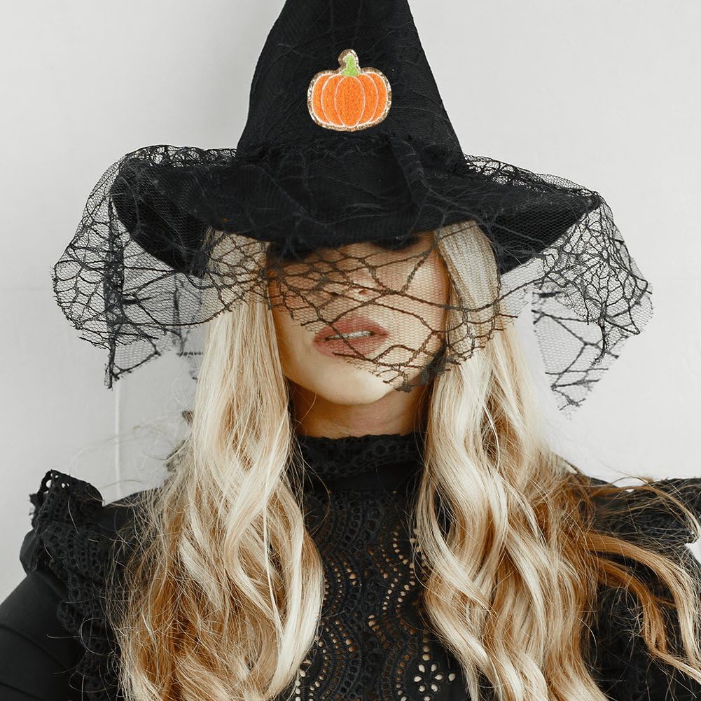 Toppe di zucca di strega di Halloween / Toppe ricamate