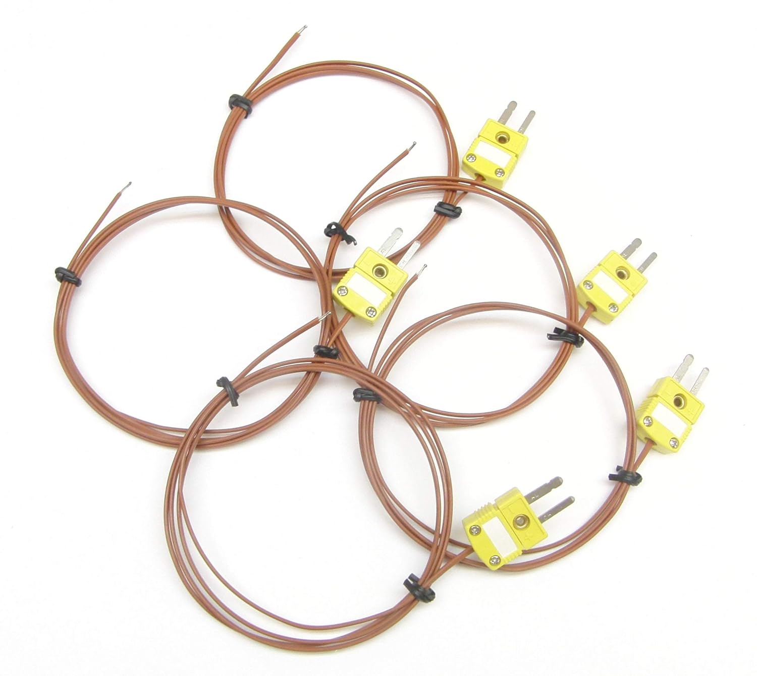K-Type Thermocouple Wire PK-1 Temperature Sensor with High Temperature Plastic Insulation (Set of 5)