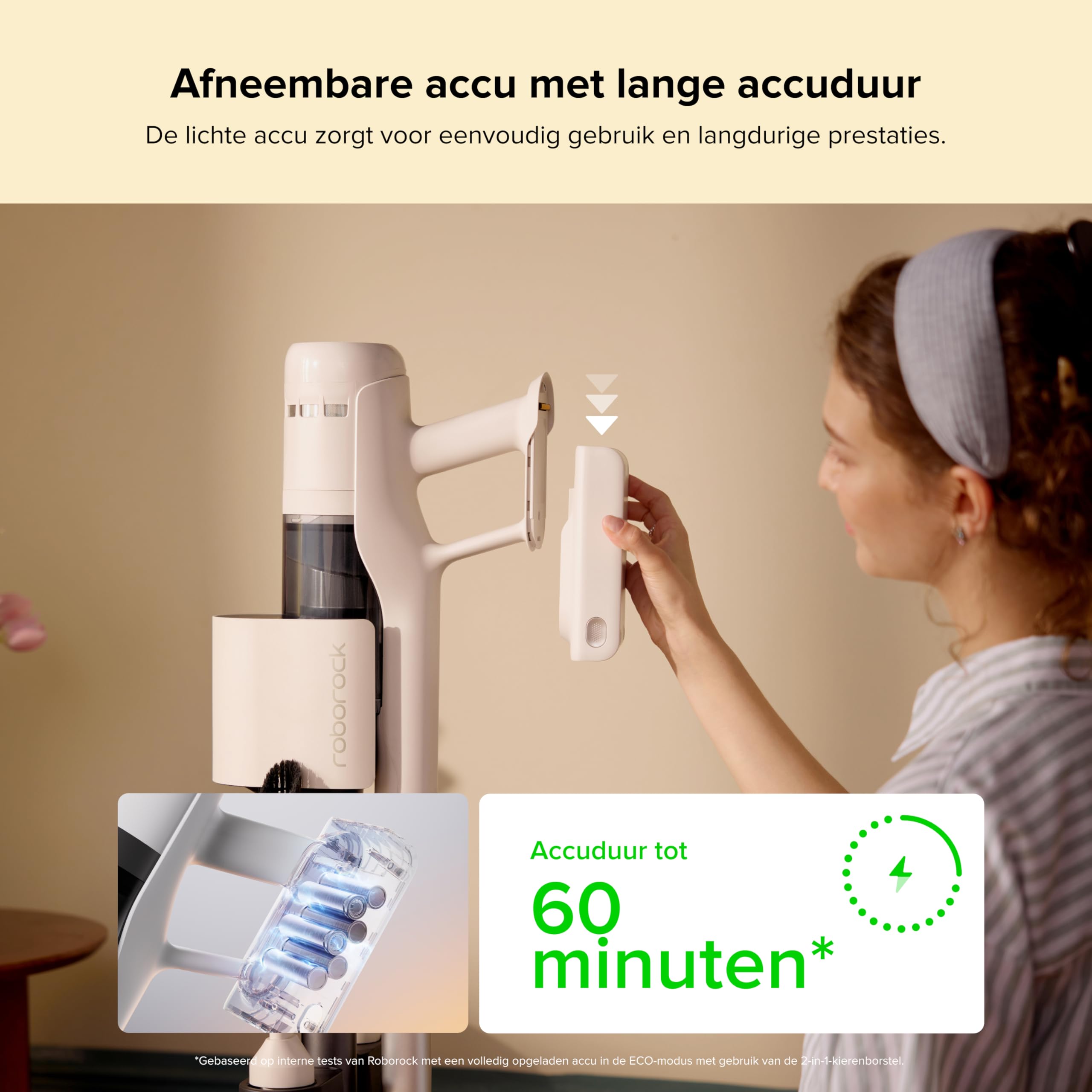 roborock H60 Hub Draadloze stofzuiger met 2 liter automatisch leegstation, laadstation, uitneembare accu 60 minuten