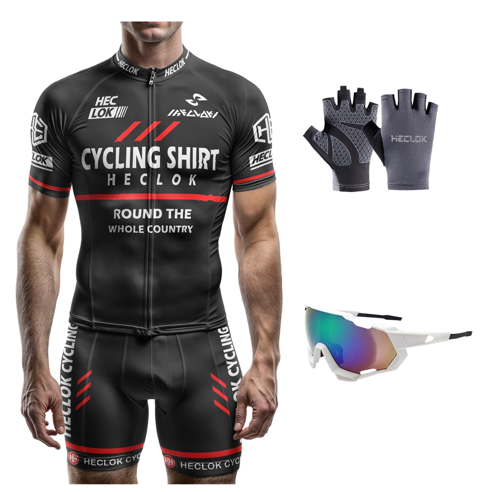 Maillot Cyclisme Kits Homme Vêtements Cyclisme Tenue Cycliste Maillot Cycliste Homme Manche Courte MTB Jersey+9D Gel Pantalons Homme Été Cyclisme Vêtements, Motif personnalisable