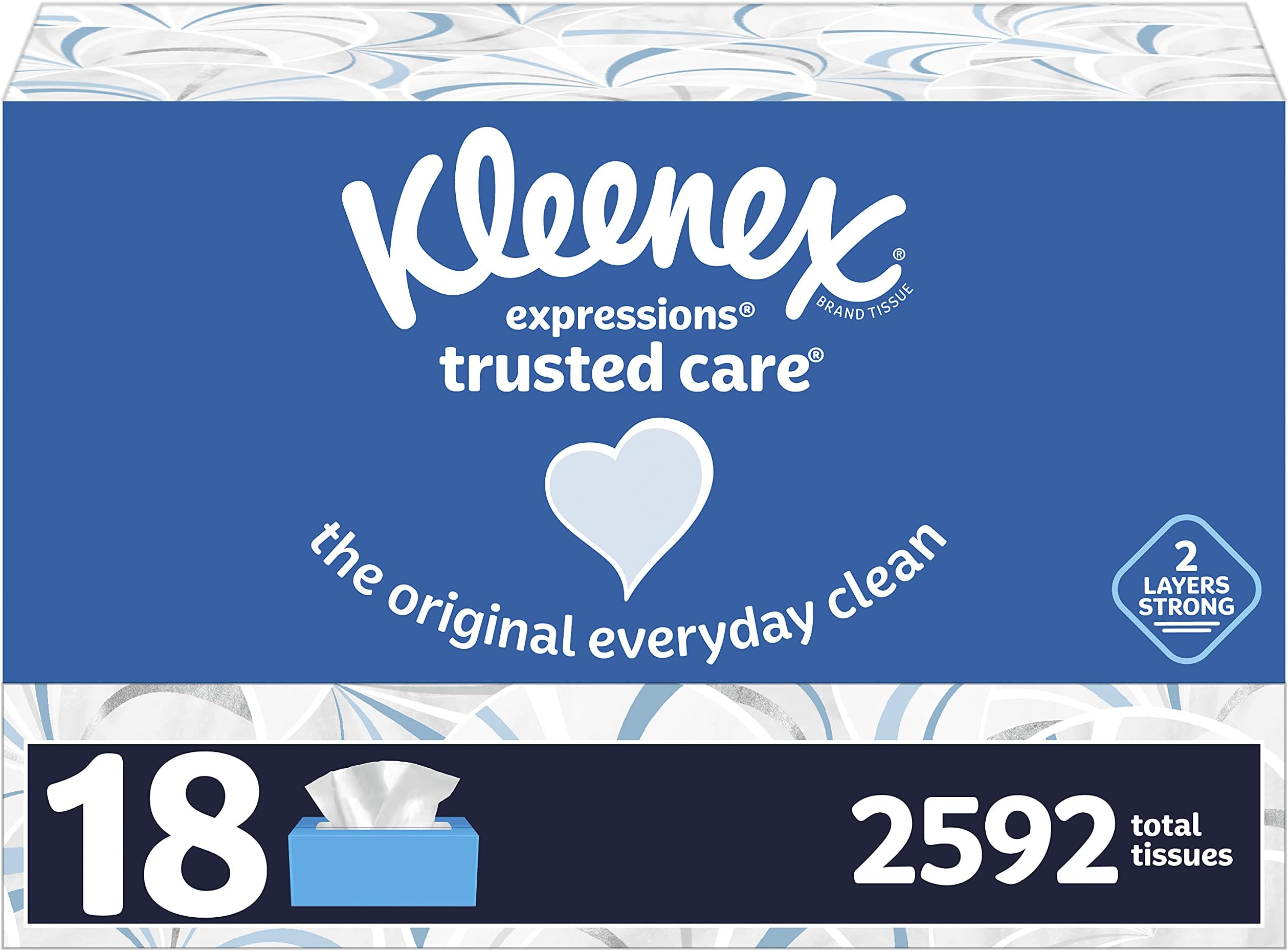 Kleenex Expressions Trusted Care Facial Tissues, 18 Boxes