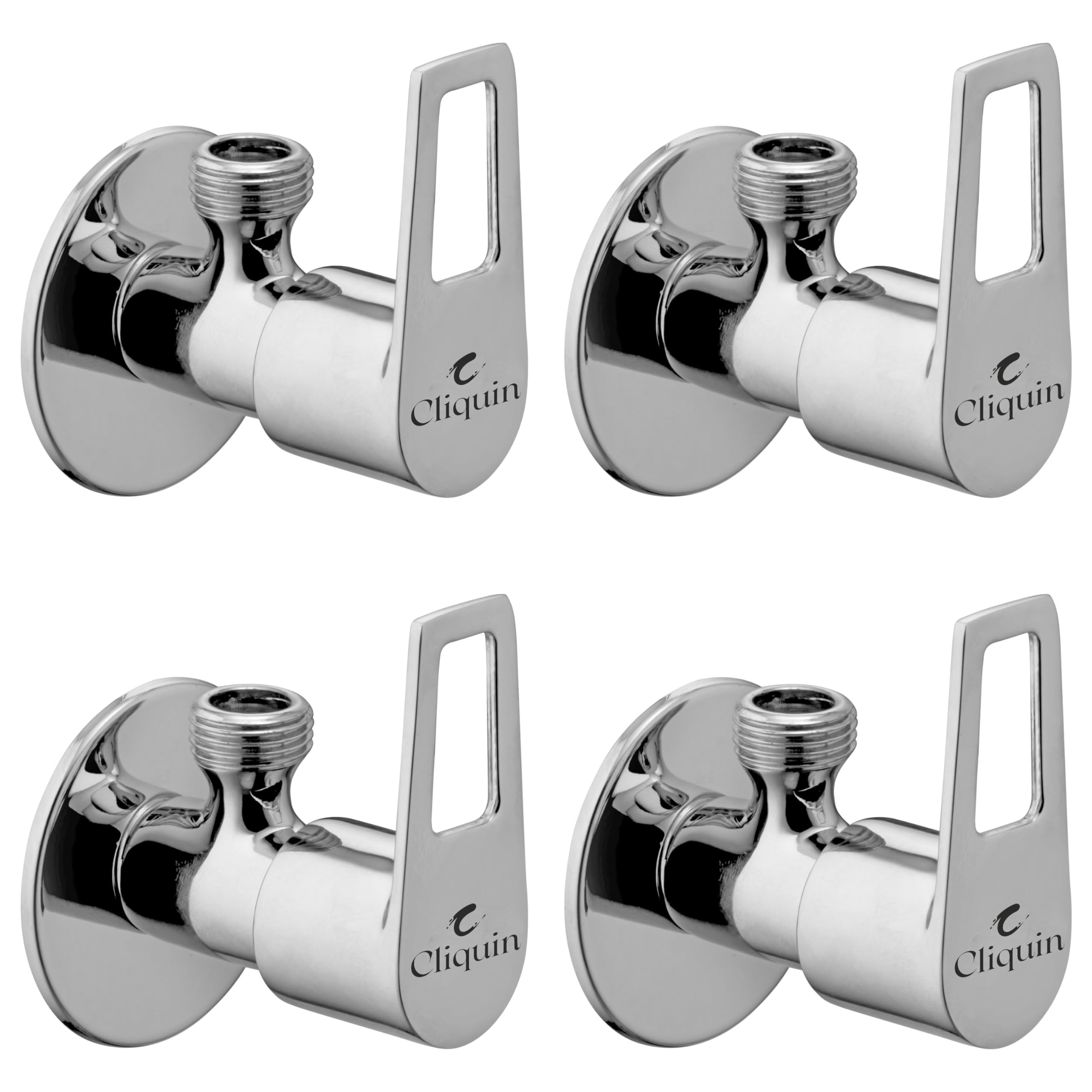 Cliquin Angle Valve Tap with Wall Flange - Durable Chrome Brass Valve for Bathroom and Kitchen Plumbing | Leak-Proof, Easy Installation (Silver) Wall Mount Installation (Espirion, Pack of 4) (B0CJJVHMPS) Amazon Price History, Amazon Price Tracker