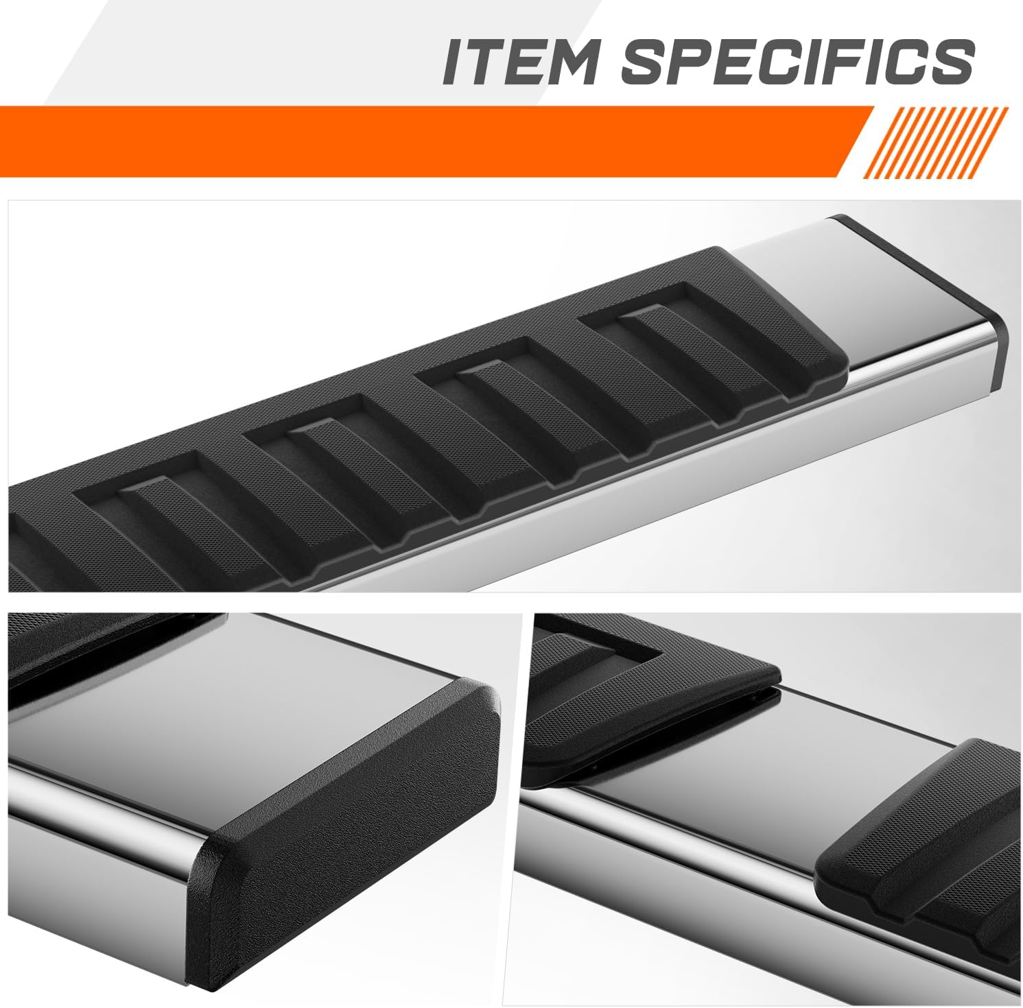 [Pair] 6.75 Inch Chrome Stainless Running Boards Side Steps Bars Compatible with 05-22 Toyota Tacoma Double/Crew Cab