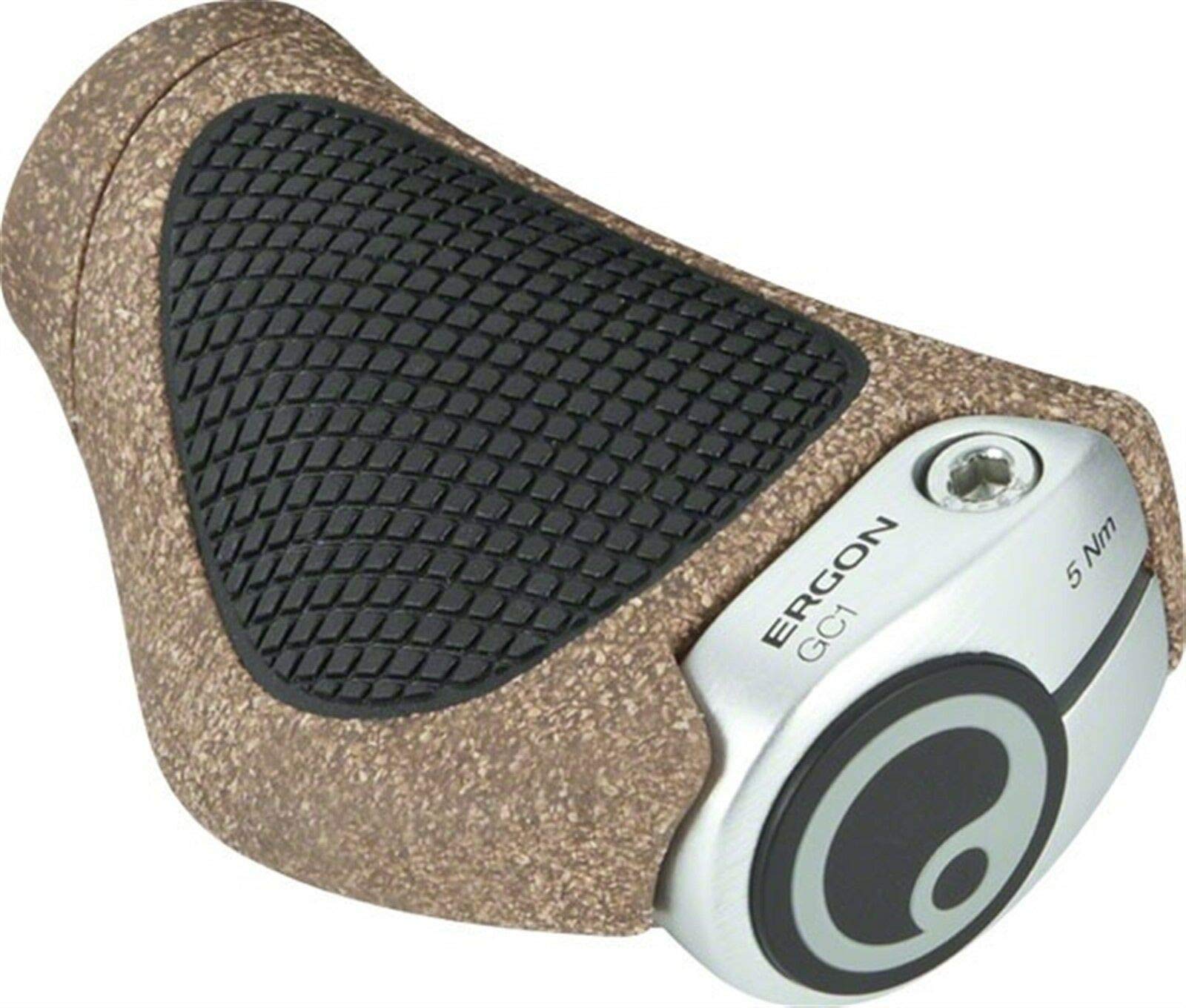Ergon Biokork GC1 Bike Grips | Ergonomic Comfort, Secure Lock-on | Designed for Curved Handlebars | City, Touring, E-Bike | Pair of Grips | Shifter Style Options: Regular or Rohloff-Nexus/One Size