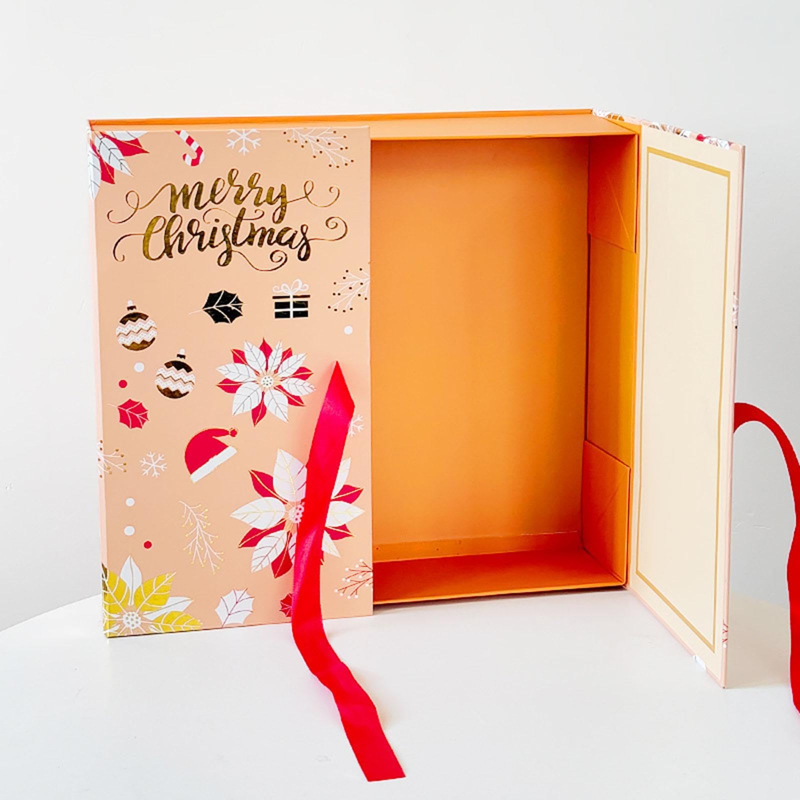 Sharplace Calendario ’avvento Scatole Regalo Vuote per Creare Decorazioni Natalizie Confezioni in Carta Robusta 24 Giorni da Riempire per Bambini Adulti, Giallo dorato