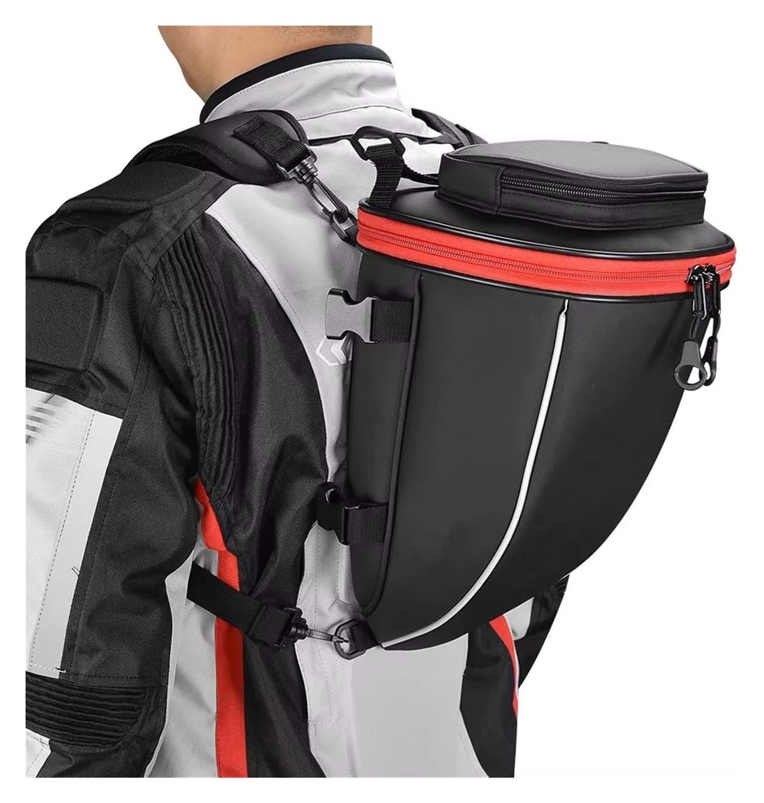 Moto Paraurti Borsa Moto Posteriore Sedile Valigia Viaggio Tracolla Impermeabile Zaino Bagaglio da Sella Borsa(Black)