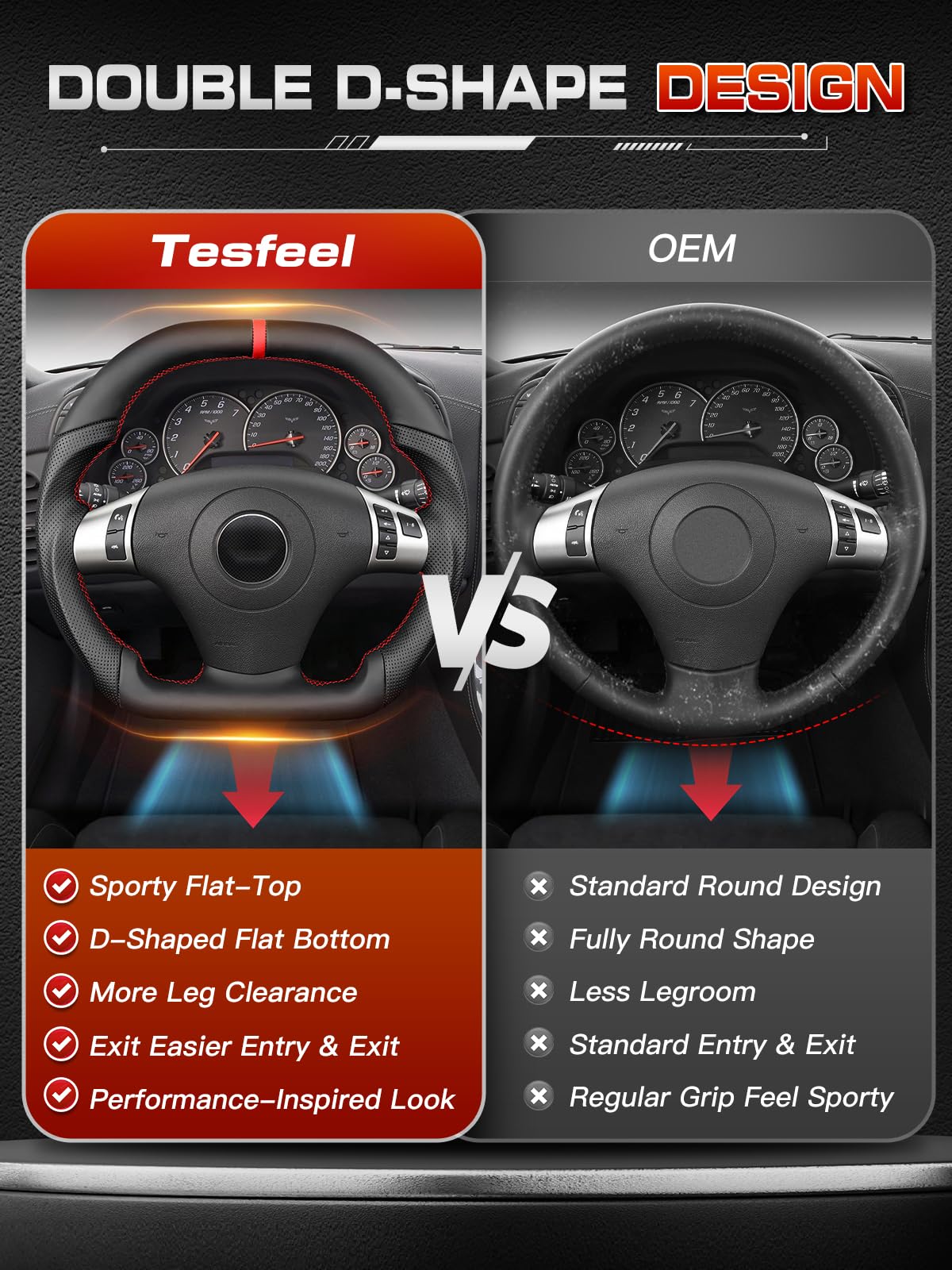 Amazon | TESFEEL ハンドル シボレー コルベット C6 2006-2011 ダブルD