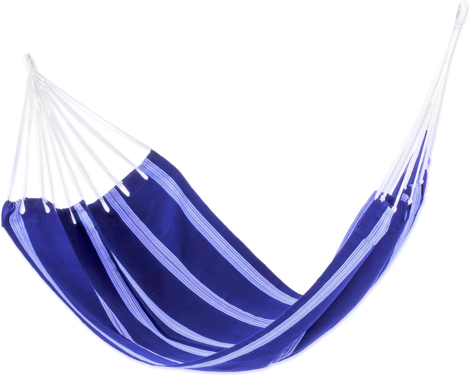 NOVICA Brown Cotton and Fabric Woven Hammock, 'Coffee Break' (Single)
