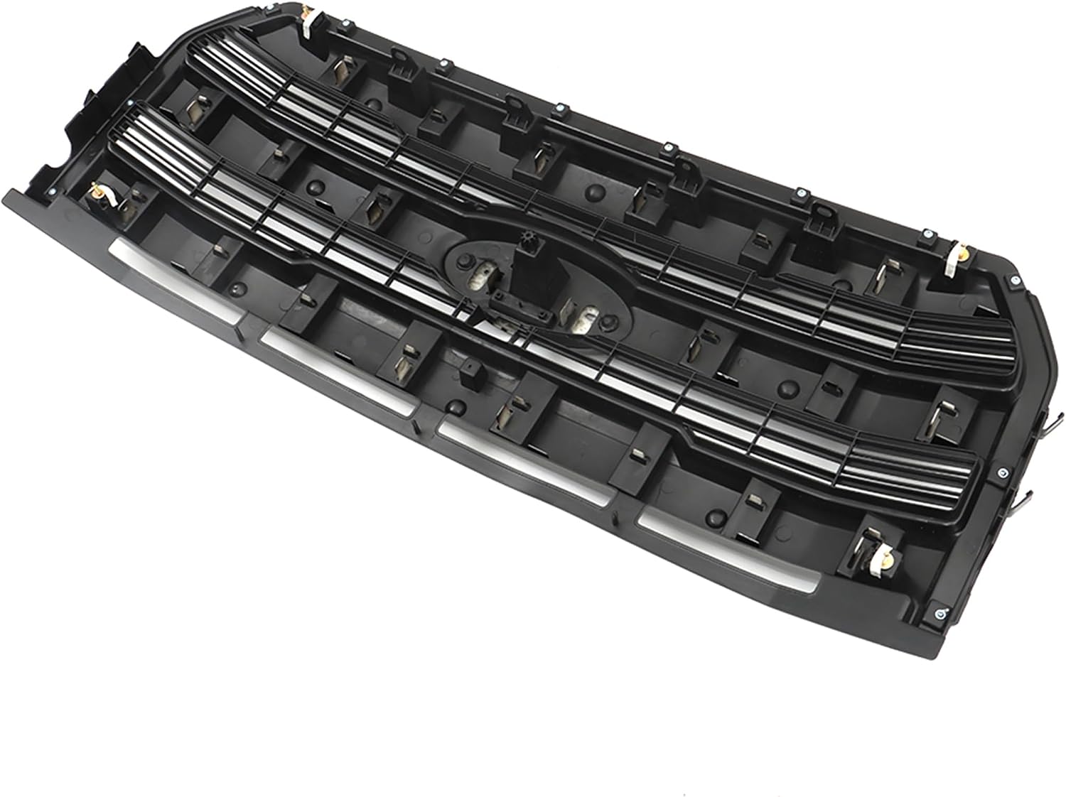 Gloss Black Front Upper Bumper Grille Radiator Grill Hood with Camera Hole Replacement for F150 2015 2016 2017