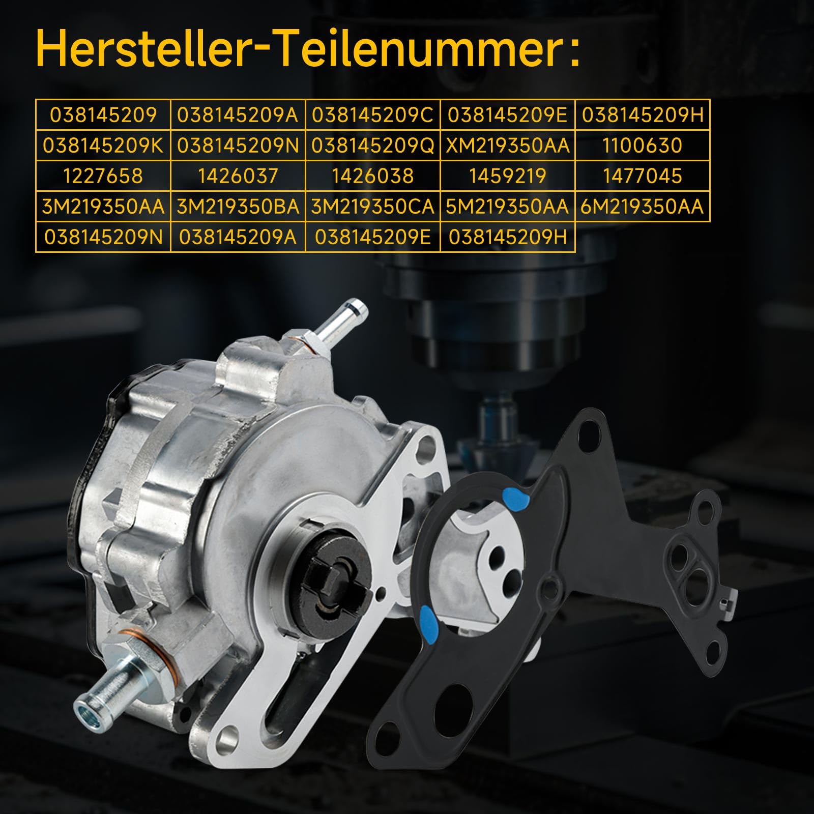 Unterdruckpumpe 038145209 Riemenantrieb Passend für Audi A2 A3 A4 A6 Passend für VW Seat Skoda Ford 1.4 1.9 2.0 TDI