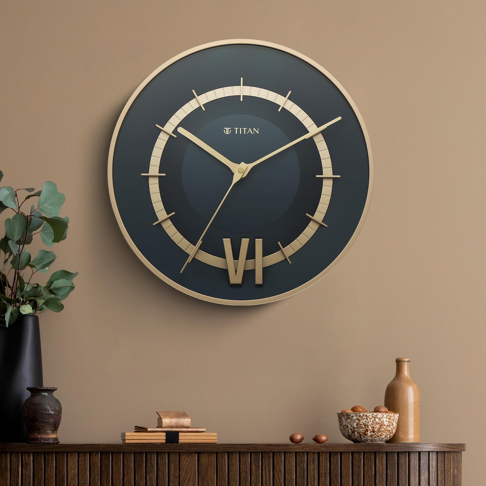 Titan Taper Series Wall Clock - Mettalic Blue - W0087PA02