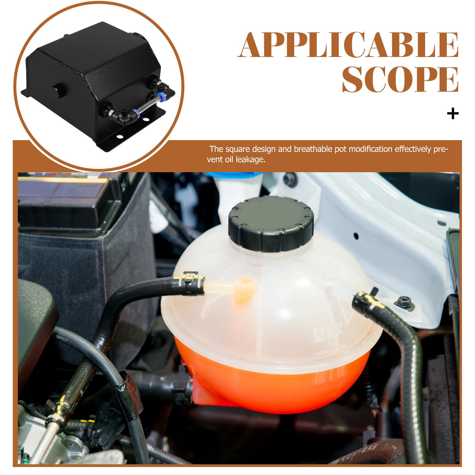 Réservoir de Récupération D'huile pour Voiture 1l Métal Noir