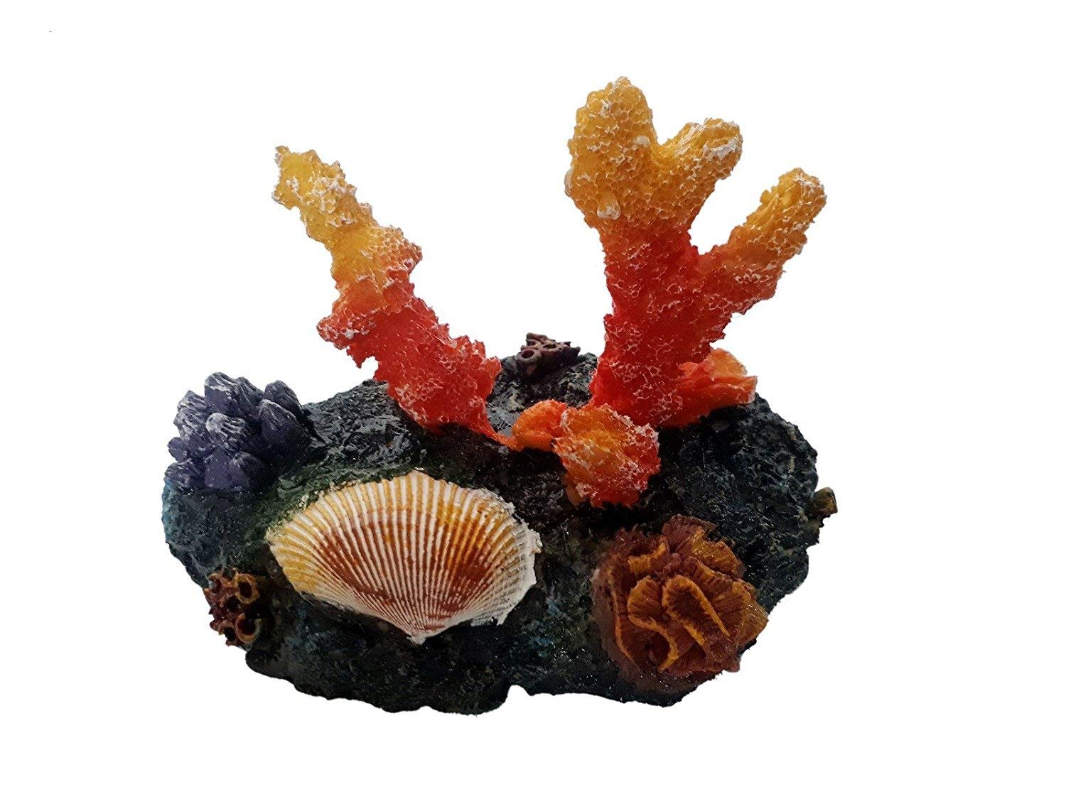 Decorative Non Toxic Artificial Aquarium Coral Plastic Plant Ornaments for Fish Tank, Multicolor