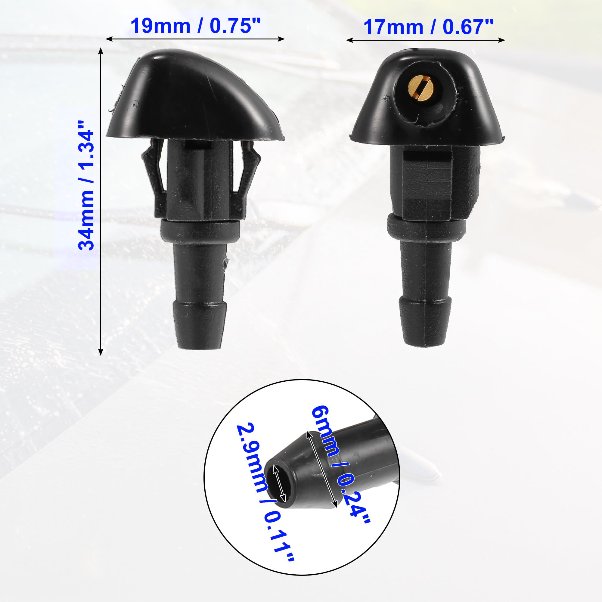 Amazon.com: Boxonly 2pcs Windshield Washer Nozzle Spray Jet for