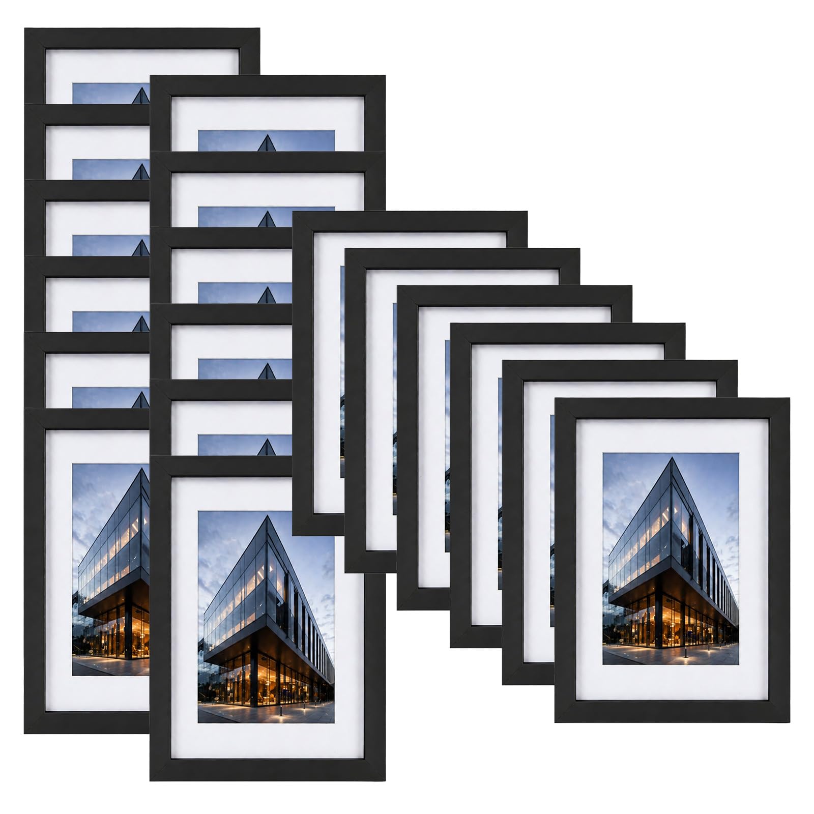 BREEZENEST A5 Photo Frames 18pcs Picture Frames Wood Black