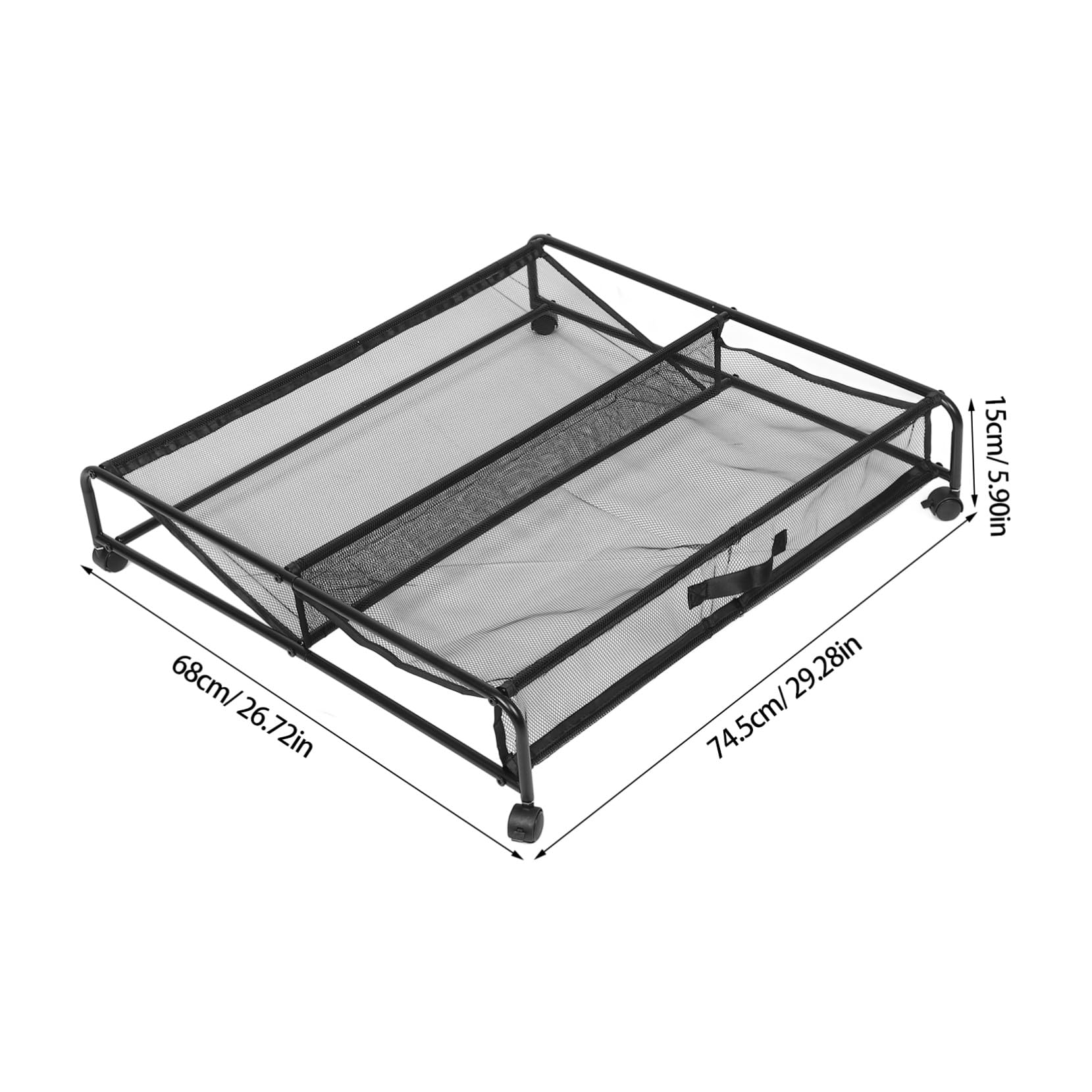 Scarpiera su Ruote Contenitore Portaoggetti Sottoletto Organizer per Scarpe in Rete Carrello Portaoggetti Salvaspazio per Piccole Camere da Letto