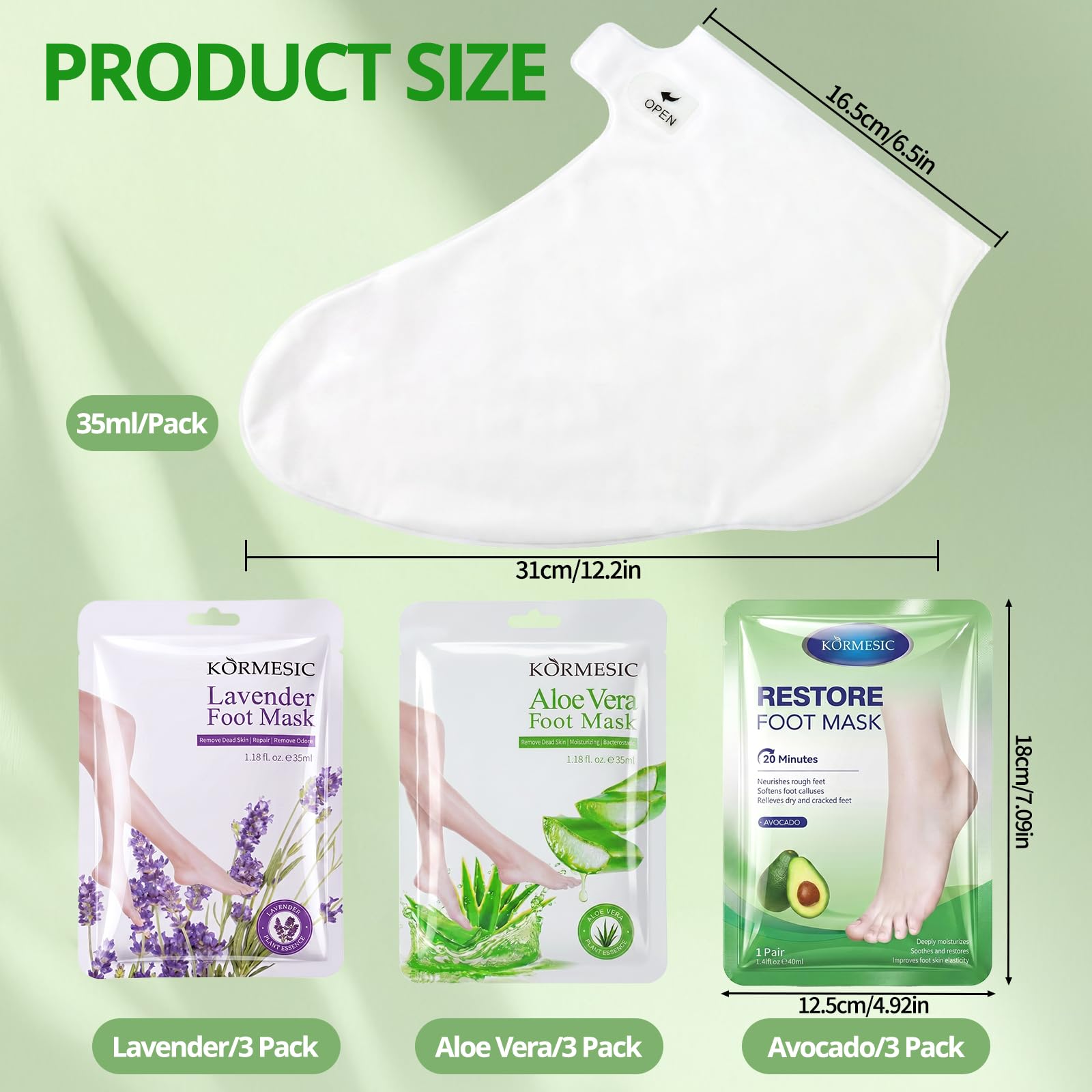 9 Pack Fußmaske Gegen Hornhaut, Hornhaut Socken für Damen Herren | Fussmaske Hornhautentfernung, Hornhautentferner Socken zur Feuchtigkeitspflege, Beruhigung(Lavendel, Aloe Vera, Avocado)