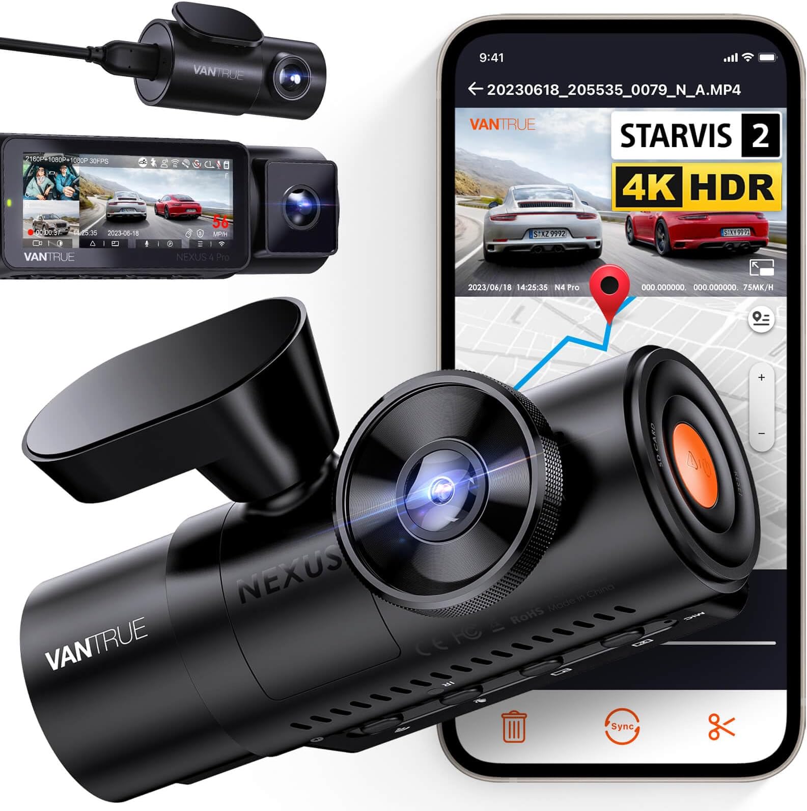 VIOFO A129 Pro Duo 4K Dual Dash Cam 3840 x 2160P Ultra HD 4K Front and ...
