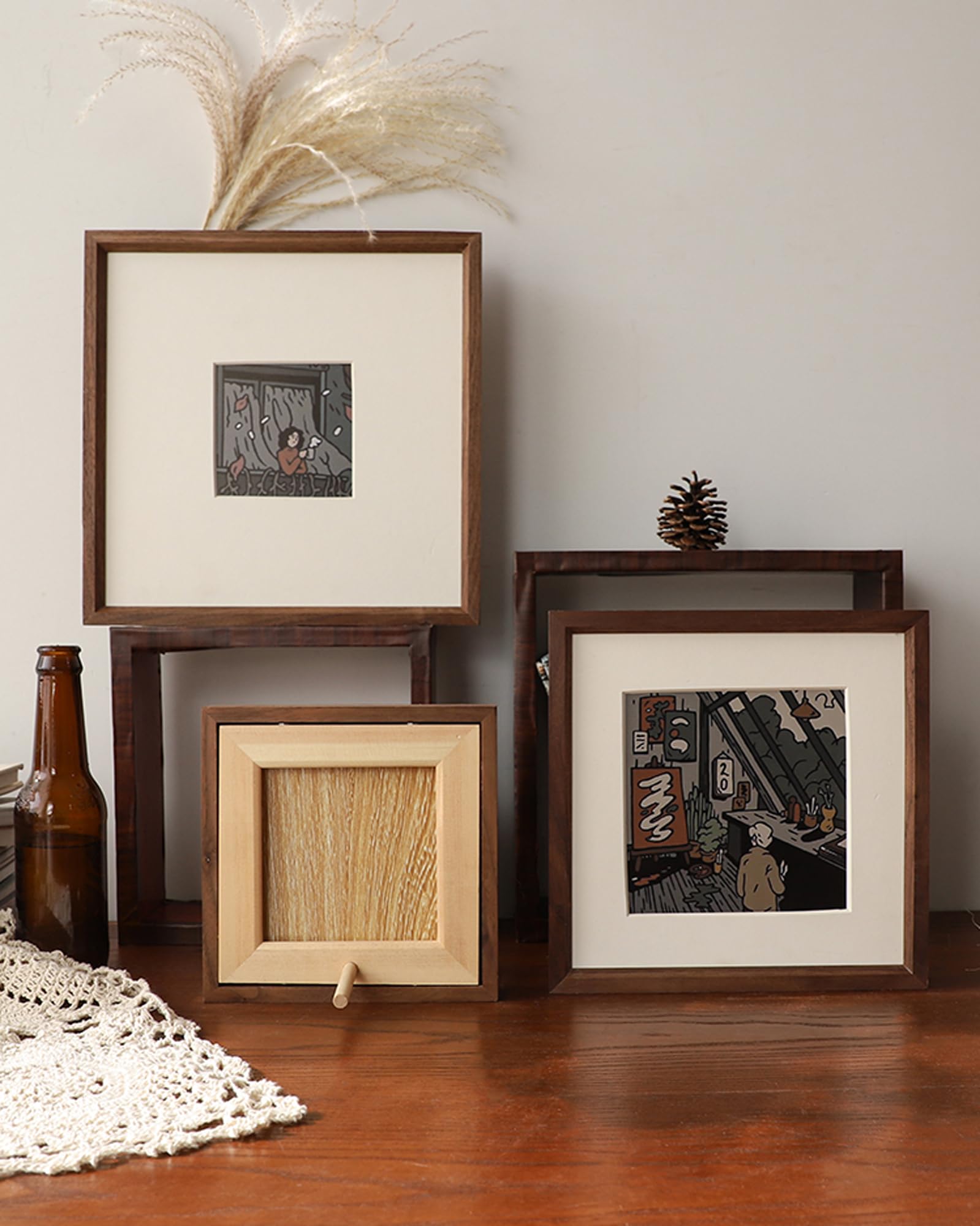 美品　木製額縁A4 5個セット Amazon | ハクバ 【Amazon.co.jp限定】HAKUBA 木製額縁 5枚