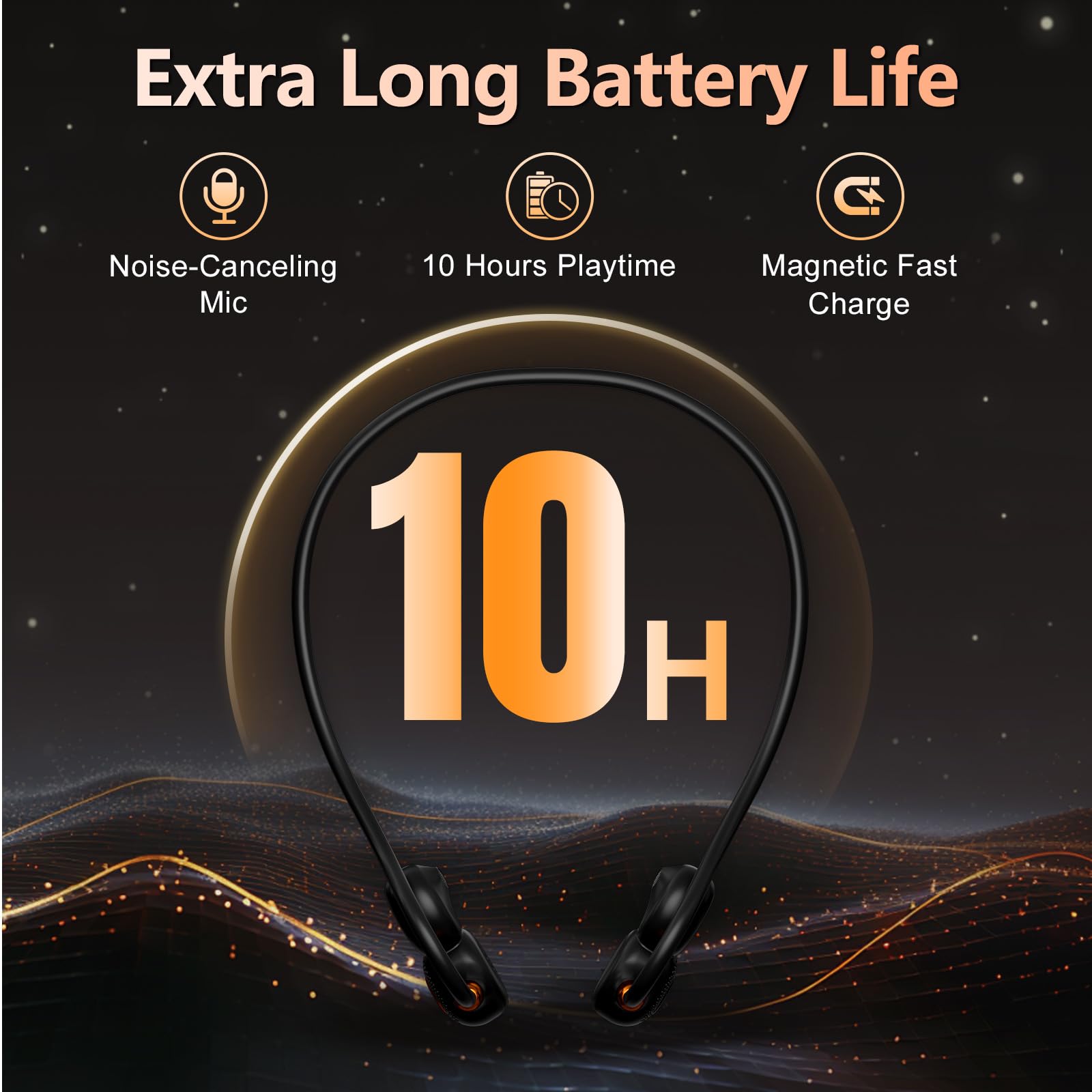 Ortizan Auricolari aperti, Bluetooth 5.3, cuffie wireless a conduzione d'aria, auricolari sportivi, suono premium, impermeabile IPX6, chiamate chiare, auricolari leggeri da 19 g, per corsa, ciclismo e