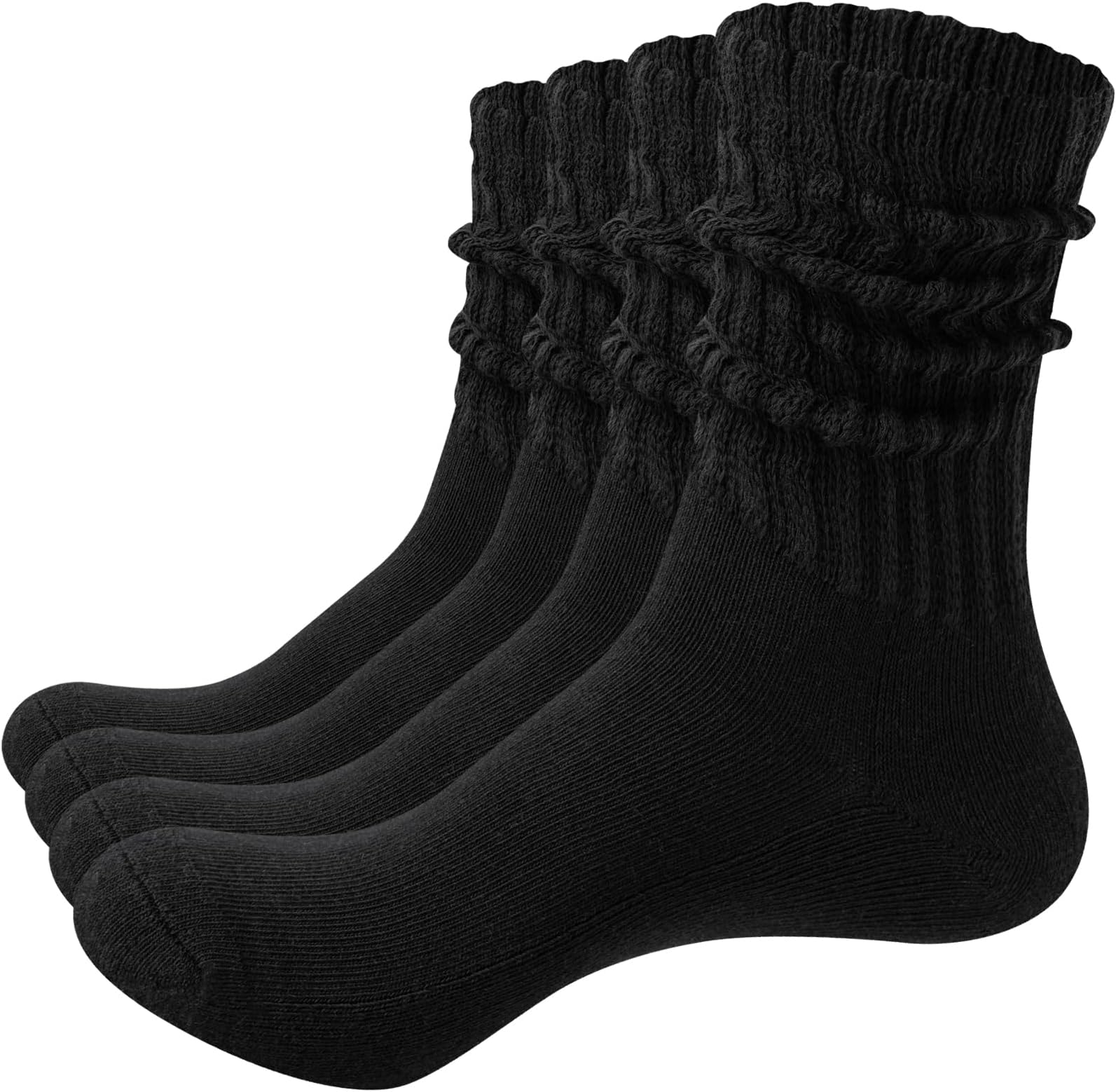 - Women's Slouch Crew Socks-Soft Scrunch thick Sock sole & Boot Socks | Stretchy Retro Style | All-Season Comfy