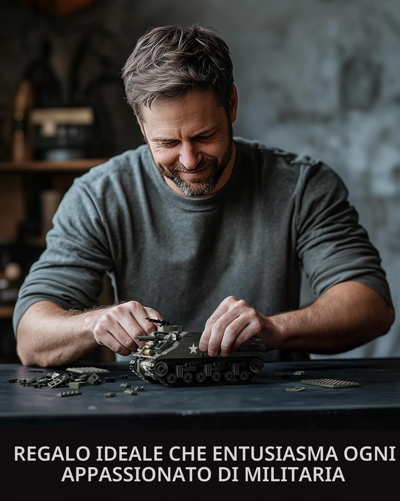 Nifeliz Set di Costruzione del Modello di Carro Armato M7 Priest Militare, Set di Costruzione di Veicoli dell'Esercito Howitzer WW2 per Adulti, Set di Modelli Espositivi dell'Esercito da Collezione e