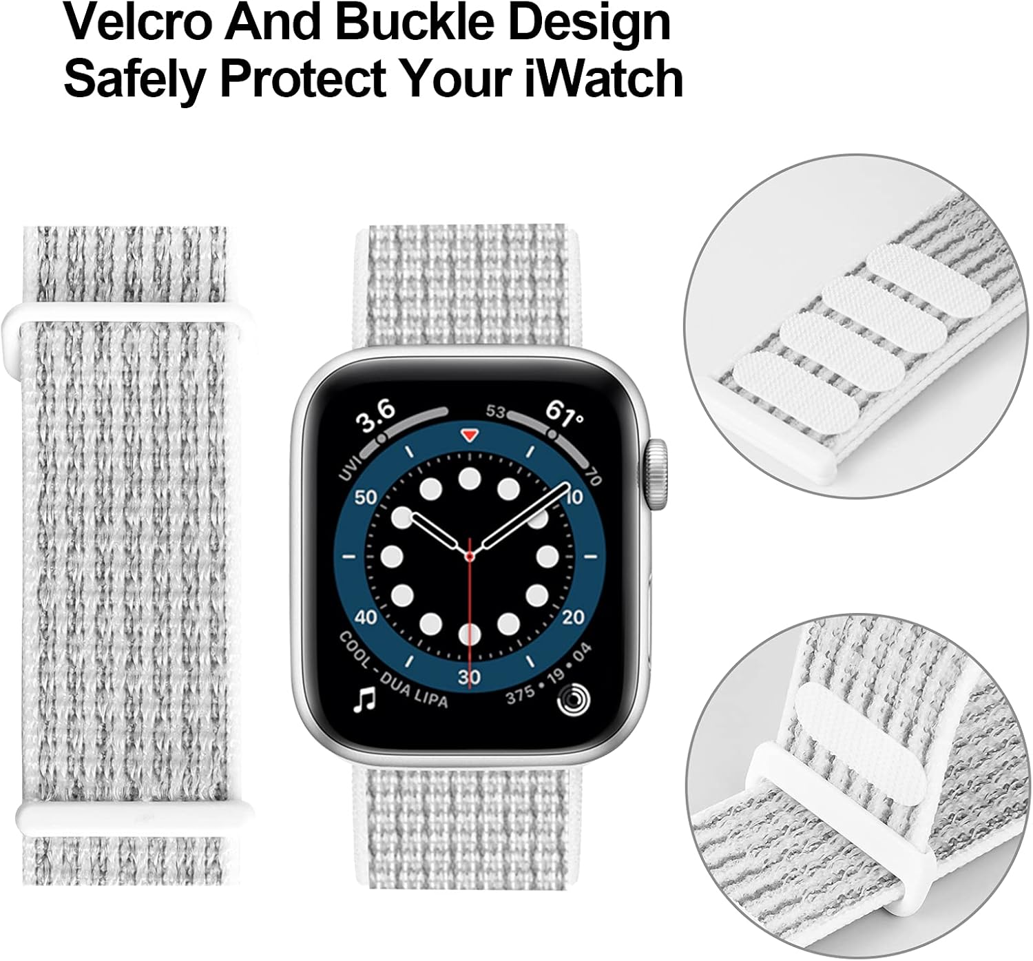 JuQBanke Sport Loop Band Compatible with Apple Watch Band 38mm 40mm 41mm 42mm 44mm 45mm iWatch Series 7 6 5 SE 4 3 2 1 Strap Nylon Weave Women Men Stretchy Elastic Braided Replace Wristband Breathable : Cell Phones & Accessories