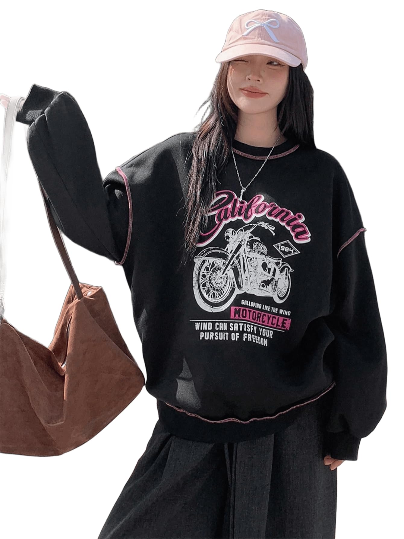 sxv style Women's Loose Contrast Color Thermal Lined Thick Sweatshirt Fall,Winter-picture-43