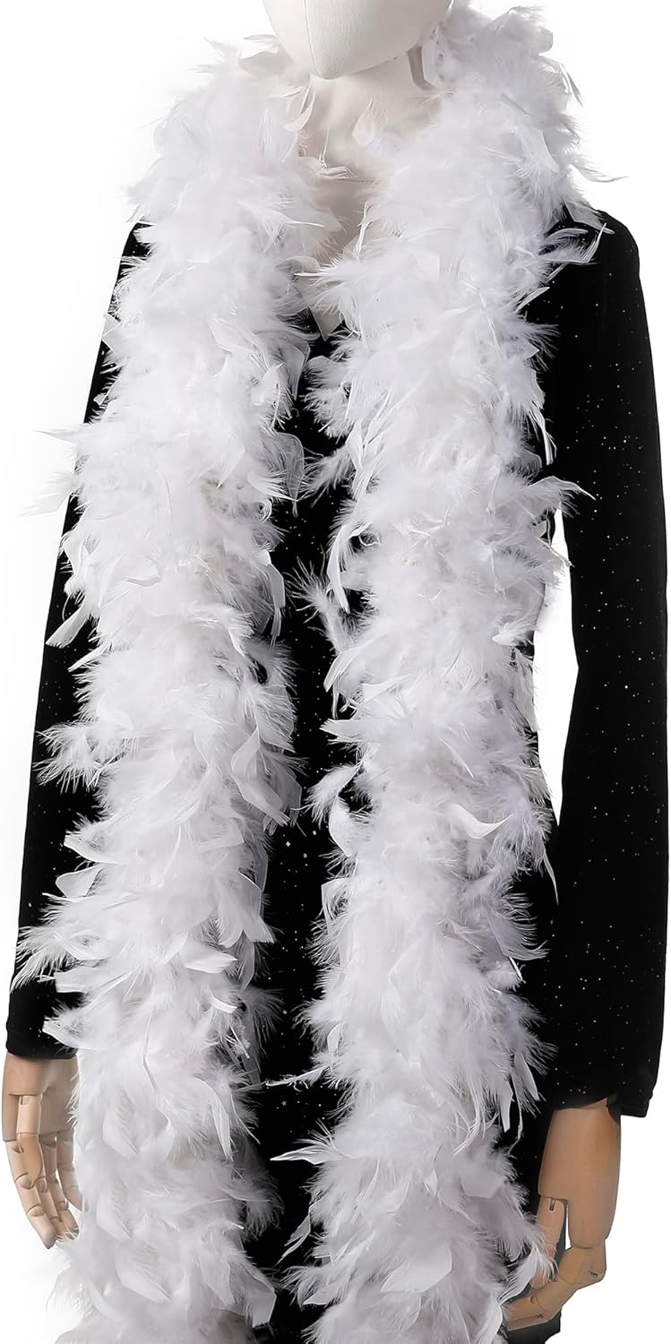 Larryhot 45g White Feather Boa 2 Yards Turkey Boa
