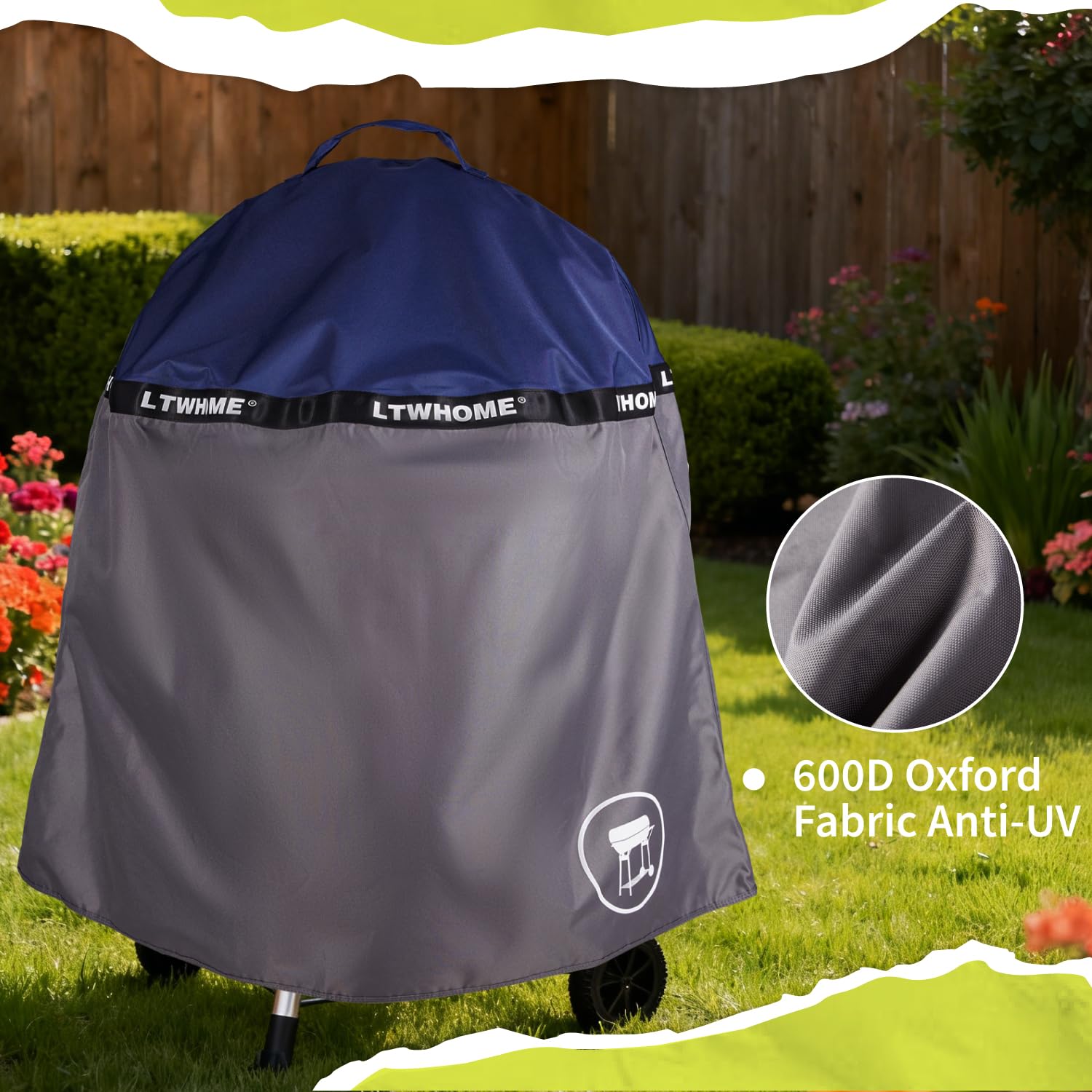Premium Grillabdeckung Kompatibel für Weber 22 Zoll Master-Touch Holzkohle-Kugelgrills, BBQ Grill Abdeckung, Heavy Duty Wasserdichte Grillabdeckungen (2 Stück)