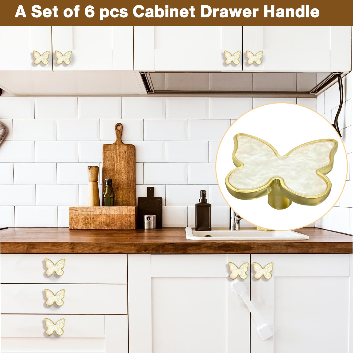 gold butterfly dresser knobs Home Decor, Drawer Knobs Butterfly , Yellow knobs and pulls, – Mini Earth  Wonders main image 0