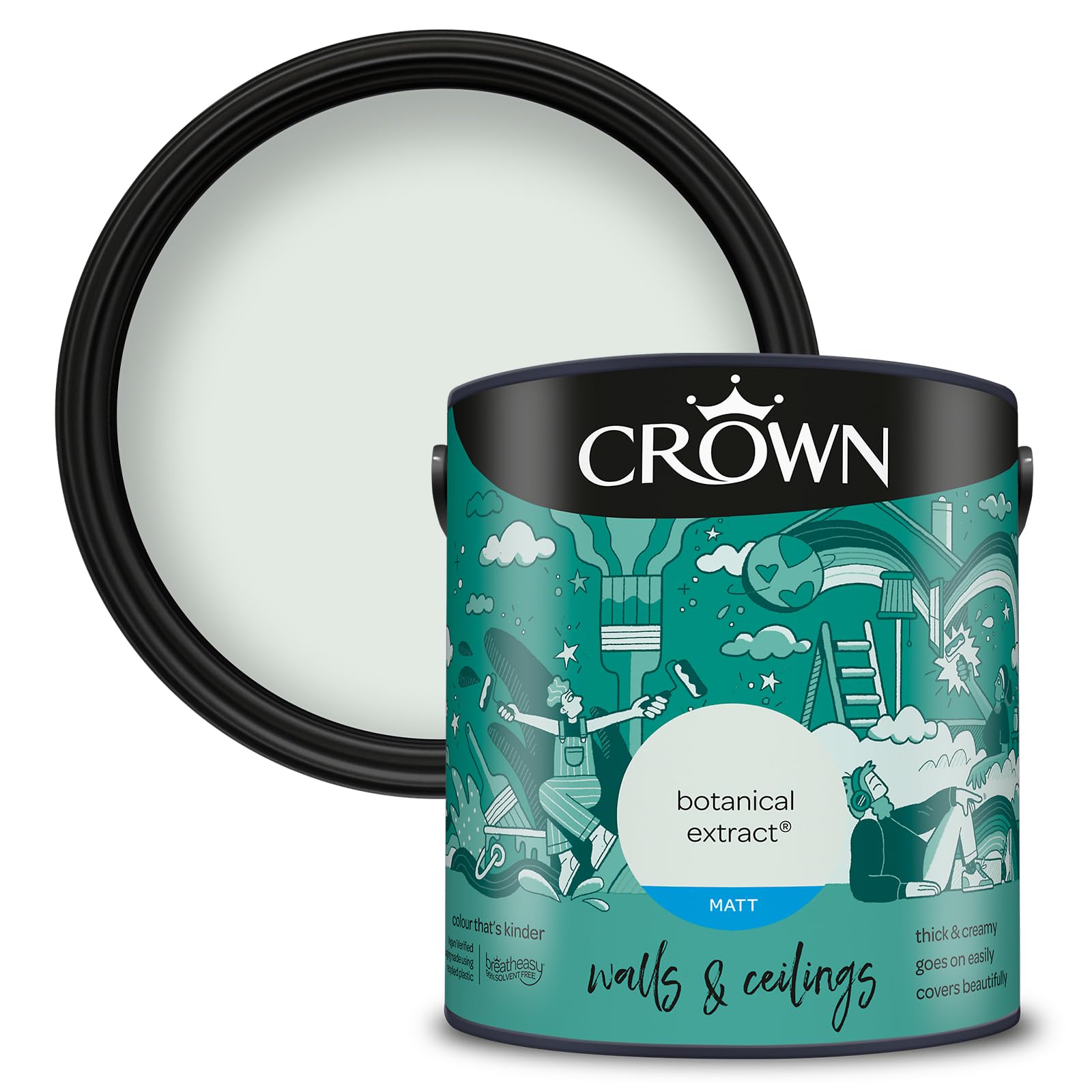 (Botanical Extract, 2.5L) Crown Matt Breatheasy Solvent Free - Smoked Glass - 2.5L 5010131541094