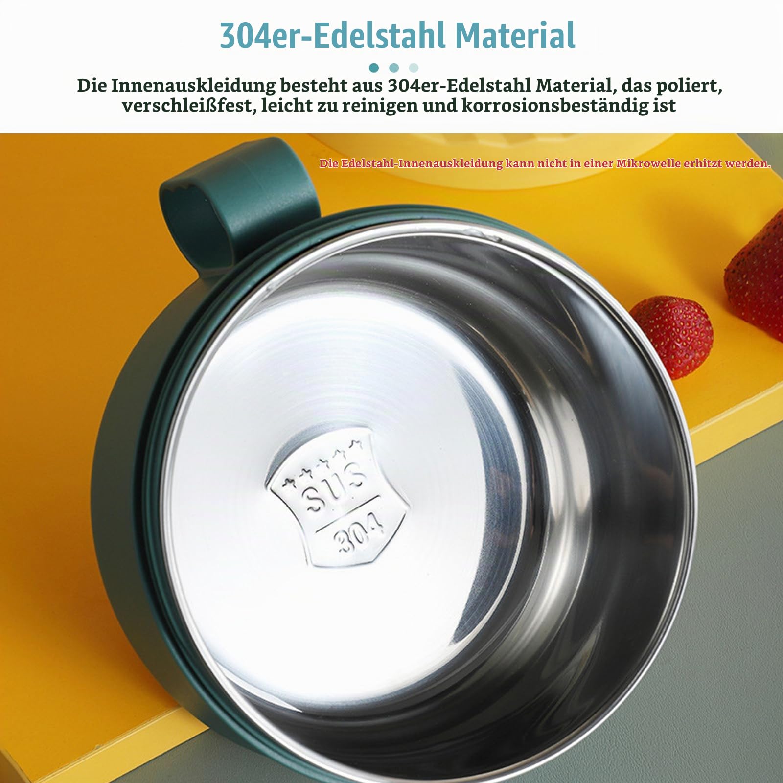 Ramen Schüssel Set, Instant-Ramen-Schüssel 1200ML Rostfreier Stahl Ramen Bowl Schüssel mit Deckel und Stäbchen Japanische suppenschüssel Nudelsuppen Schale für Schlafsäle (puderblau)