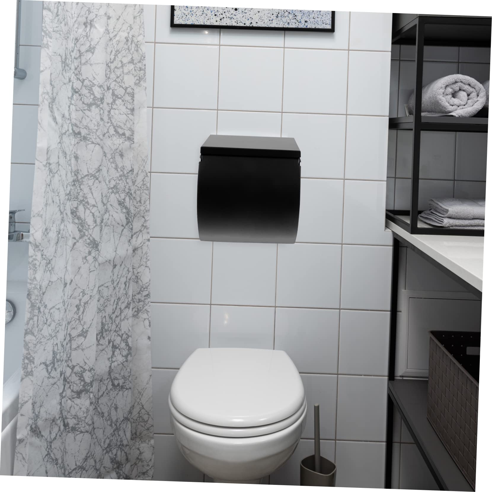 Garneck Toilet Paper Roll Holder Stand Industrial Style Nickel Chrome Holder Easy Mounting for Bathroom