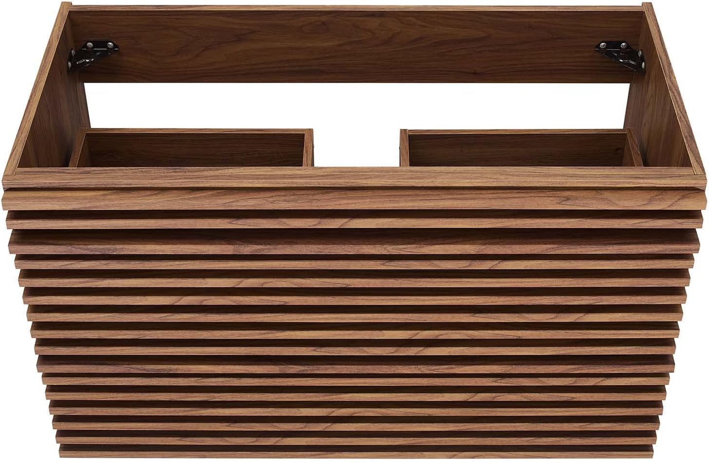 Modway Render 36" Wall-Mount Bathroom Vanity Cabinet in Walnut - Sink Basin Not Included