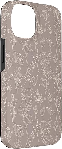 Miniatura 6 de Funda para iPhone 12 Pro Max Butterfly Meadow Botanical Wildflower Pattern Neutral Taupe